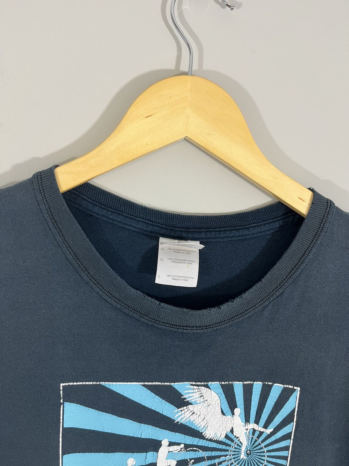 Other Thrashed Sun Faded Distressed Navy Tee Size US L / EU 52-54 / 3 - 3 Thumbnail
