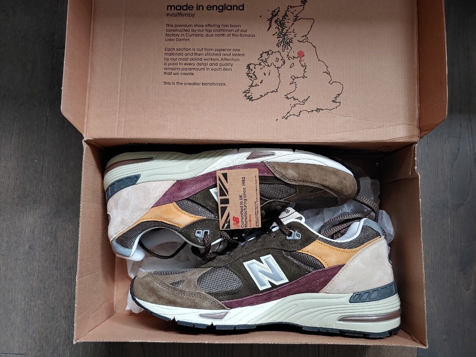New Balance New Balance 991 M991GYB Olive Burgundy Brown