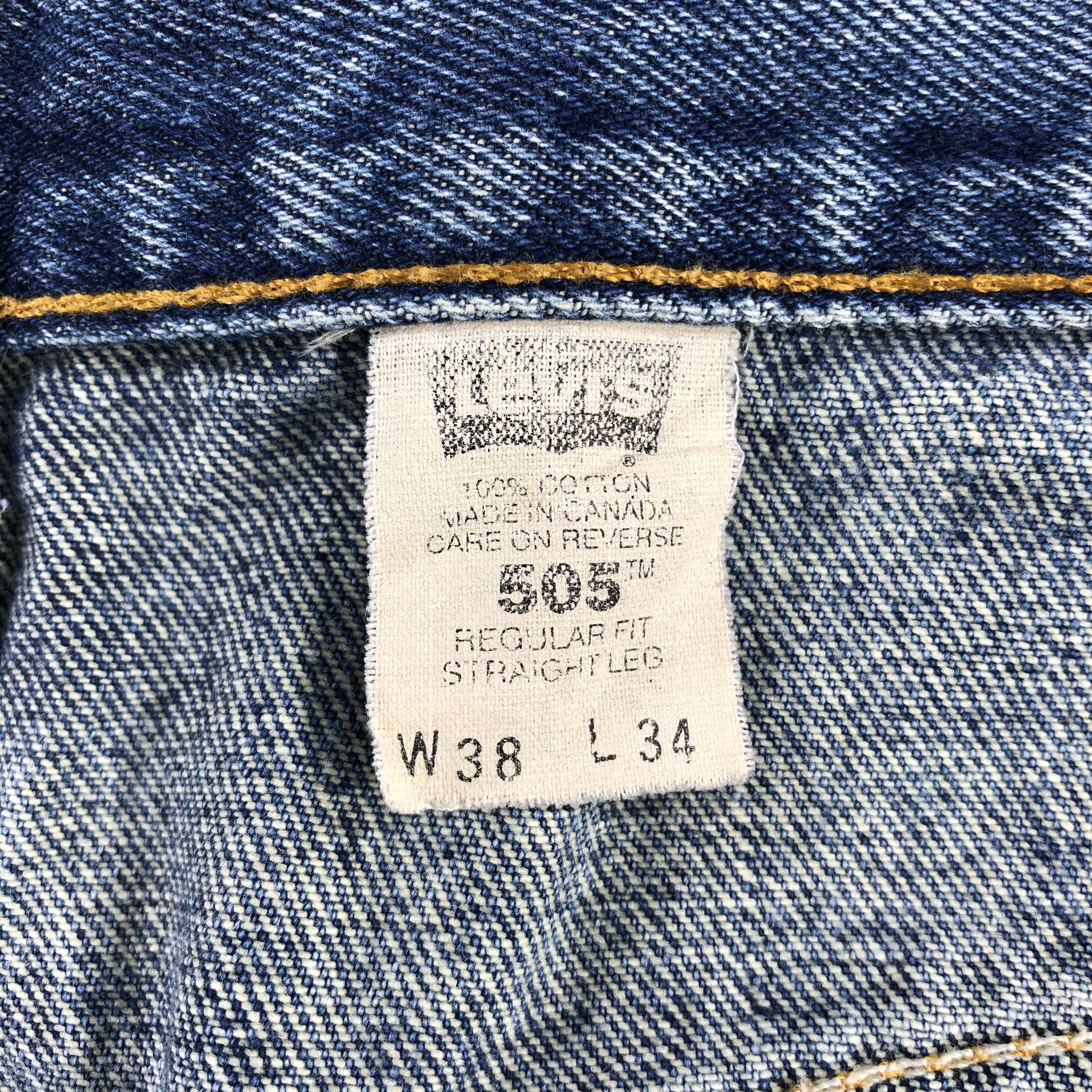 Levi's 90s Vintage Blue Wash Levis 505 Jeans-J1556 Size US 38 / EU 54 - 11 Thumbnail