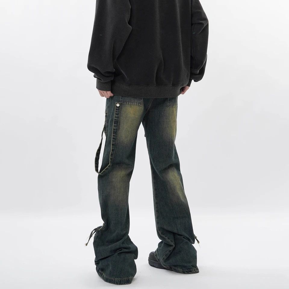 Designer × Japanese Brand × Jean Flared Stacked Baggy Street Rusty Jeans Size US 31 - 4 Thumbnail