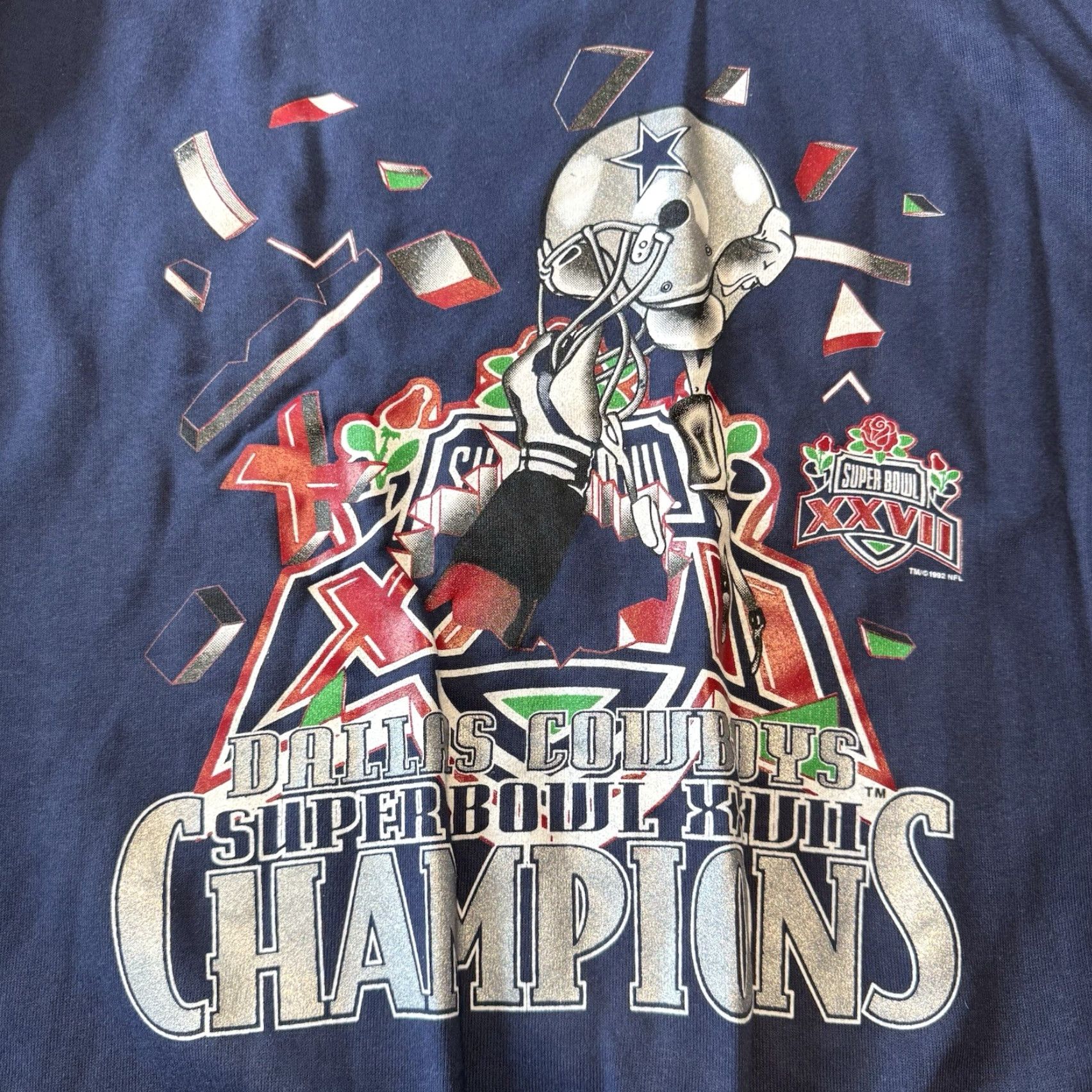 Nutmeg VINTAGE Nutmeg Cowboys XXVII Sweatshirt Mens XL Blue 90s Graphic Print Pullover NWT Size US XL / EU 56 / 4 - 2 Thumbnail