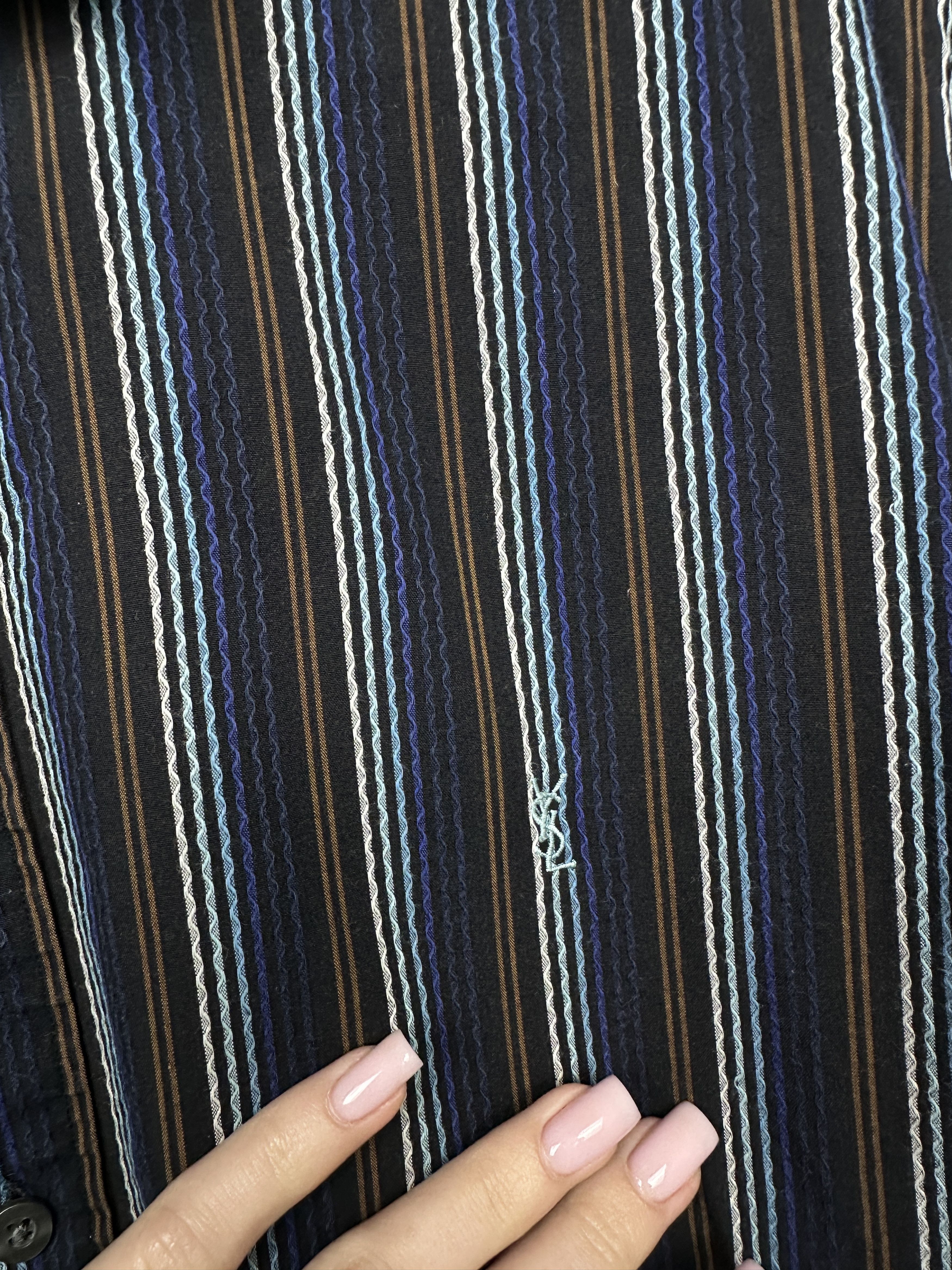 Yves Saint Laurent Yves Saint Laurent YSL Mens Long Sleeve Striped Shirt Size US XL / EU 56 / 4 - 3 Thumbnail