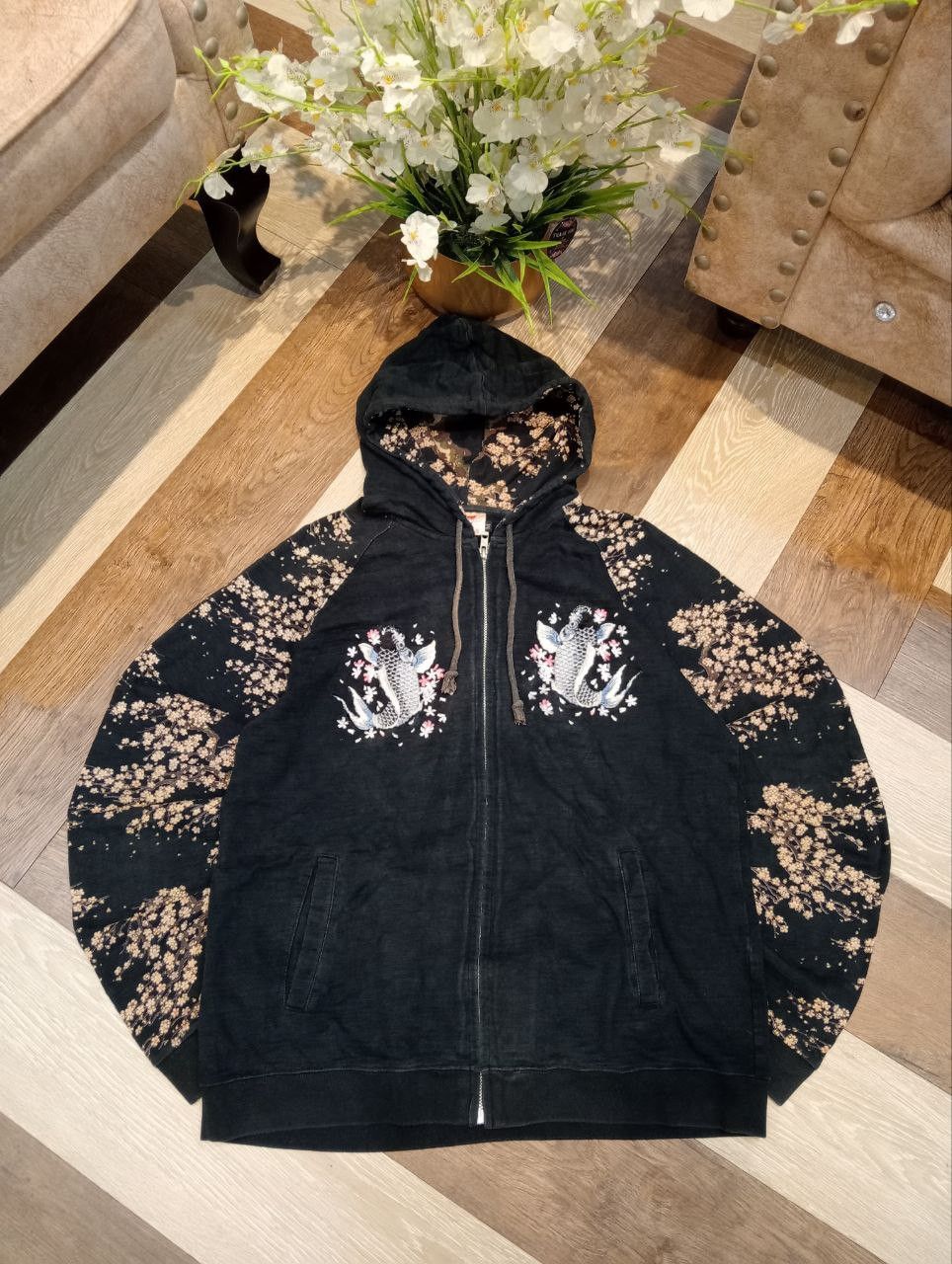 Japanese Brand JAPANESE CLASSIC SCRIPT SUKAJAN SUGOI FISH EMBROIDERY HOODIE Size US M / EU 48-50 / 2 - 3 Thumbnail
