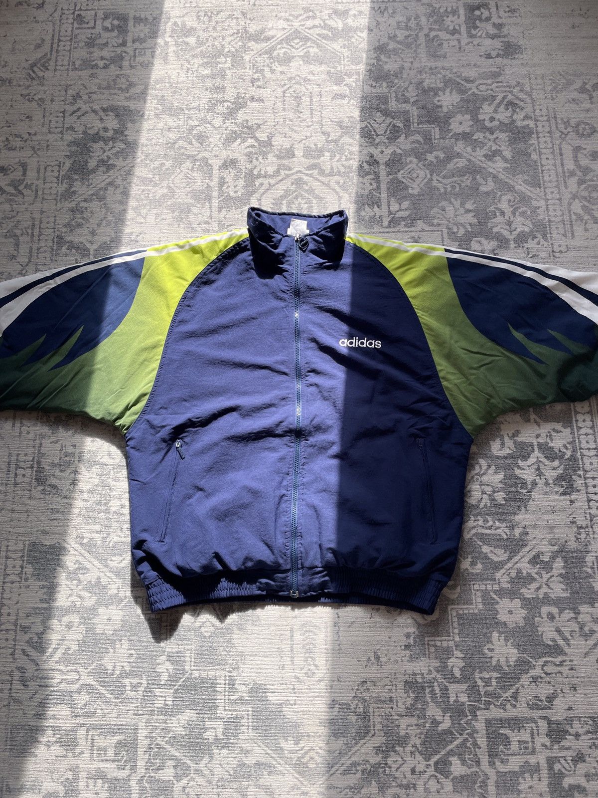 Adidas 💥Vintage Adidas 3 Stripes Woven Boxy Track Bomber Jacket 90s Size US L / EU 52-54 / 3 - 4 Thumbnail