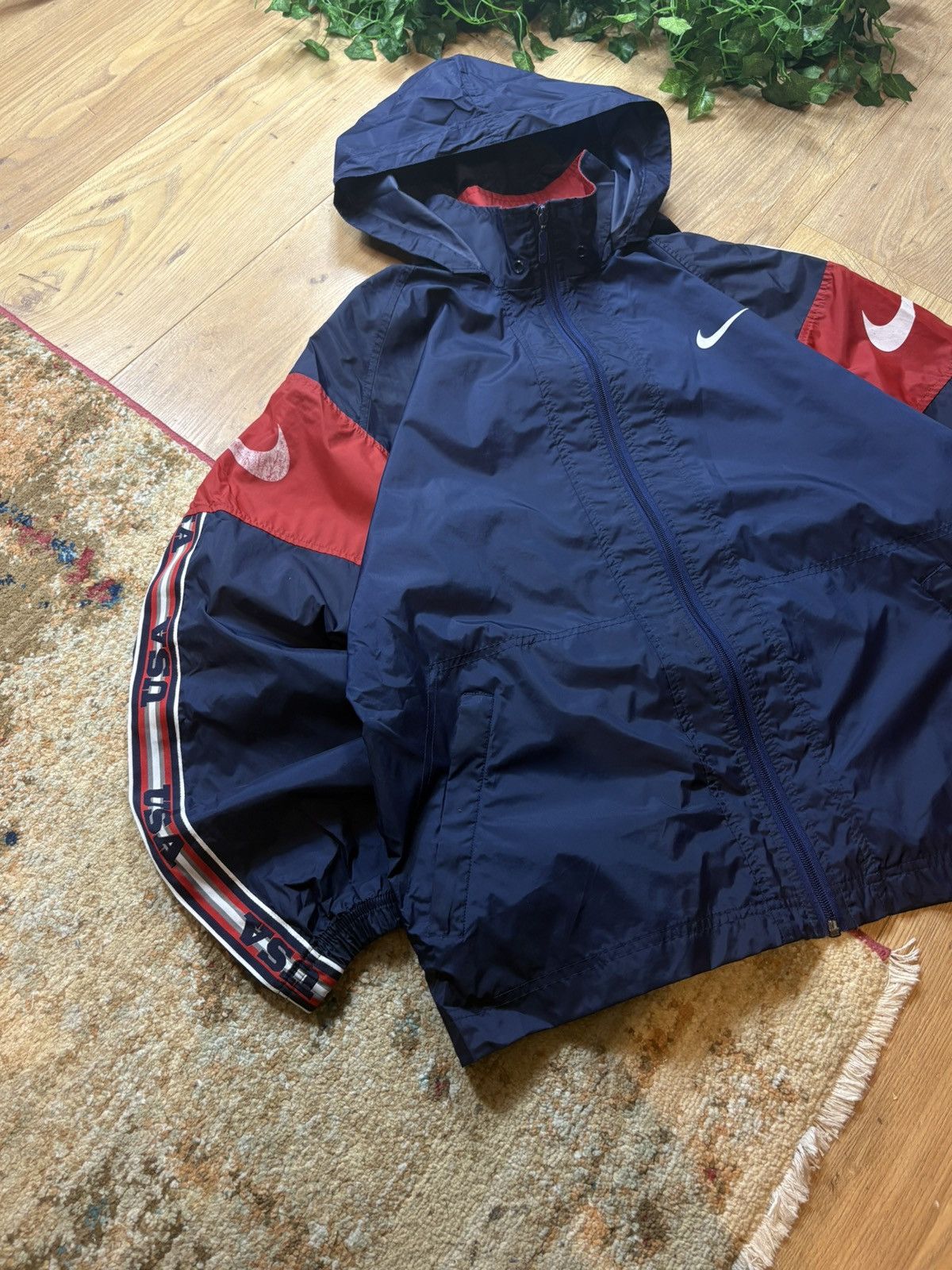 Nike 90s Nike Vintage USA Track Nylon Lampas Jacket Drill Y2K Size US M / EU 48-50 / 2 - 3 Thumbnail