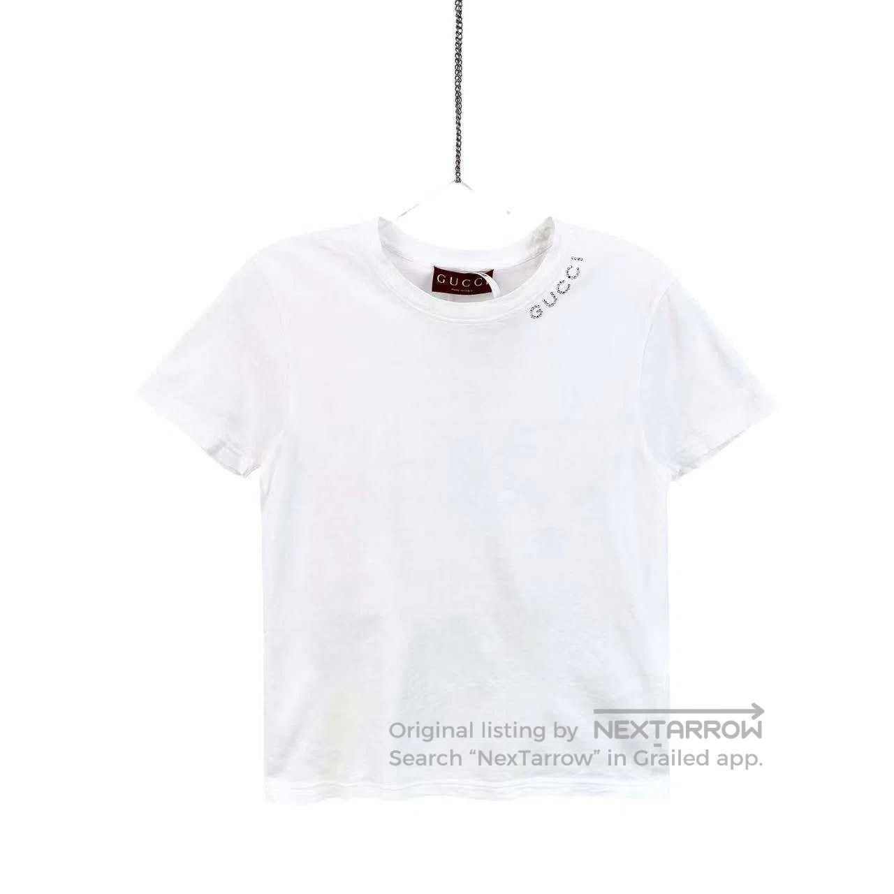 Gucci Guicci 24SS rhinestone letter logo crew neck short sleeves Size S / US 4 / IT 40 - 1 Thumbnail