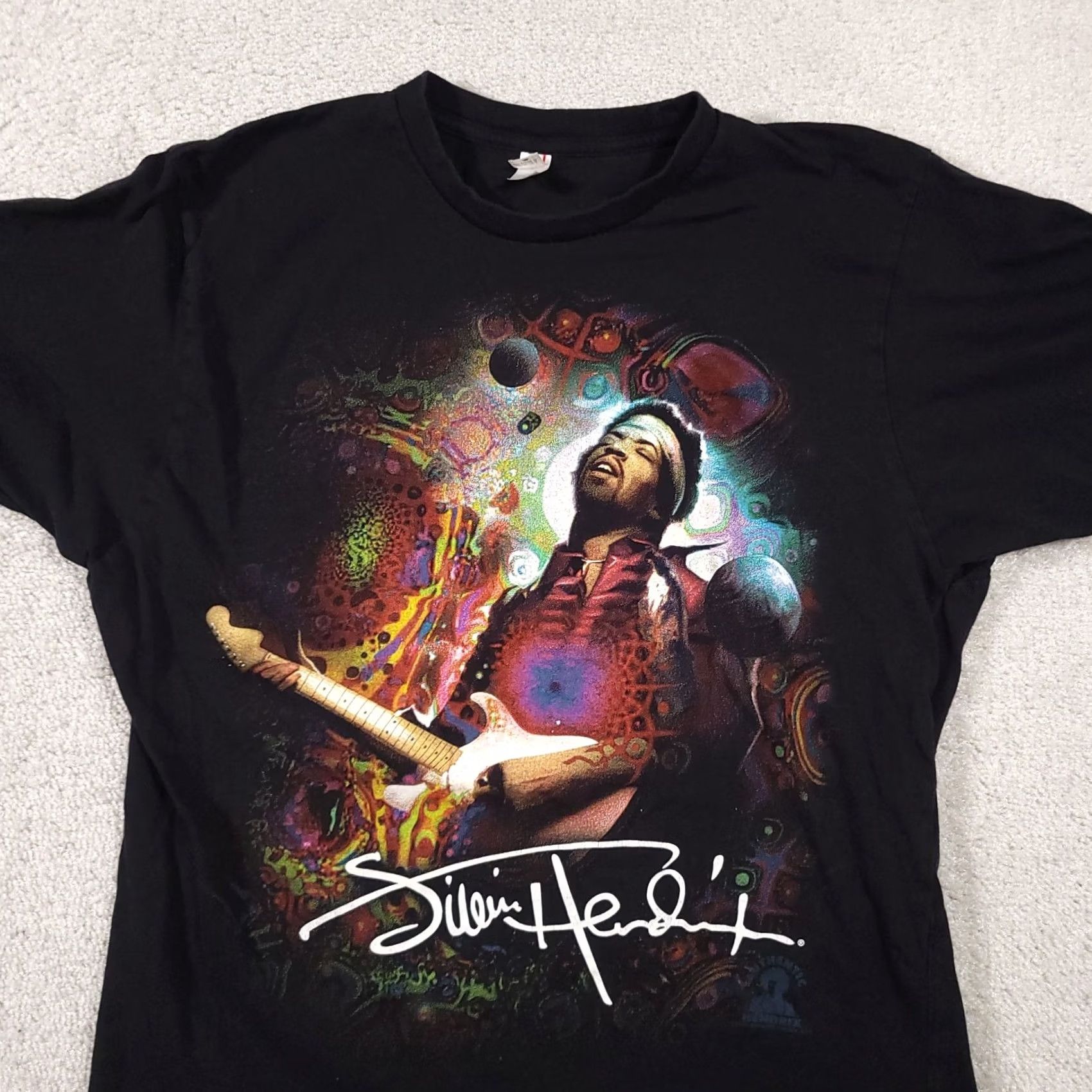 Anvil VINTAGE Y2K Jimi Hendrix T Shirt Mens Large Black Guitar Legend 2007 Big Graphic T-Shirt Shirt Men Black Graphic Print Music Rock All Seasons Size US L / EU 52-54 / 3 - 3 Thumbnail