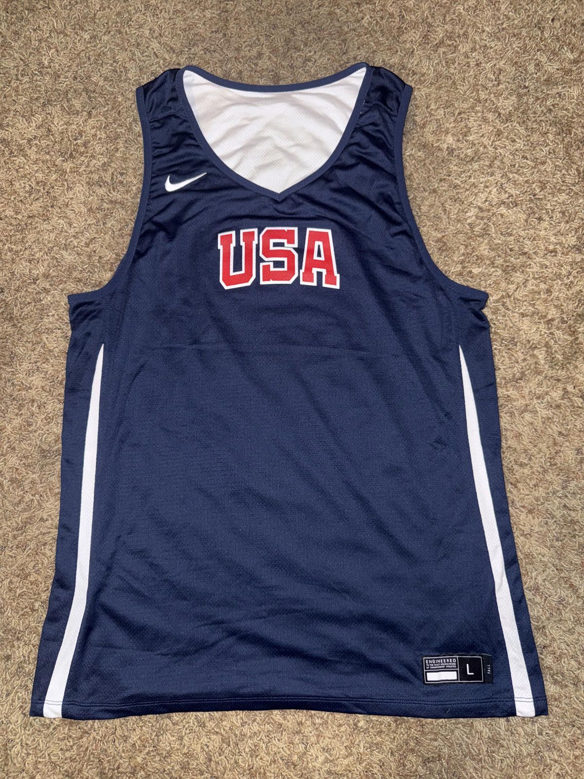 Nike Nike Men Olympic Team USA Tram Issue Stock Reversible Basketball Practice Jersey Size US L / EU 52-54 / 3 - 1 Thumbnail