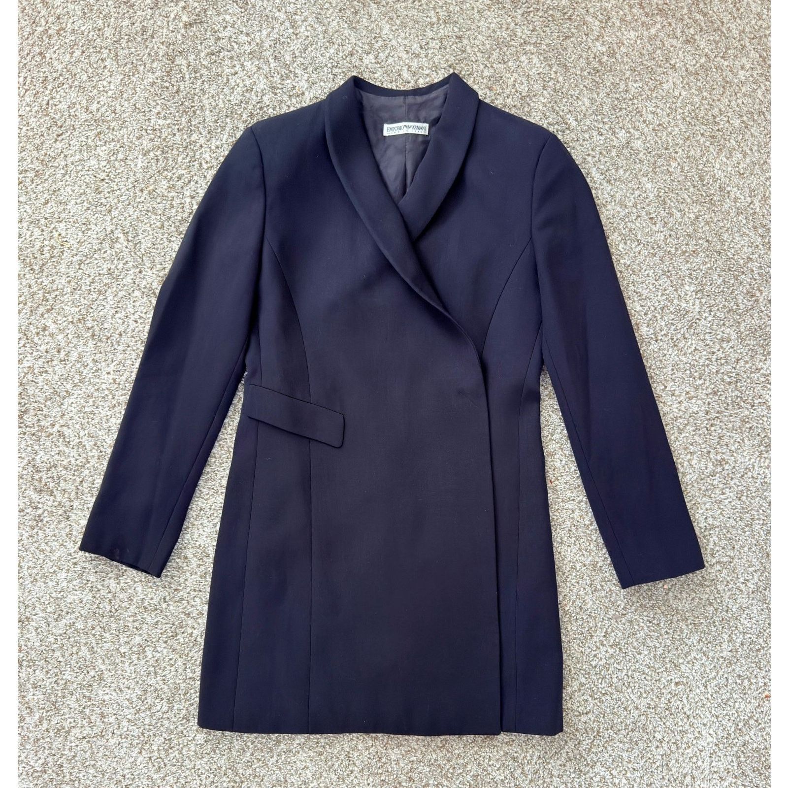 Emporio Armani Vintage Black Emporio Armani 1973 Womens Jacket Dress Coat Size L / US 10 / IT 46 - 2 Thumbnail