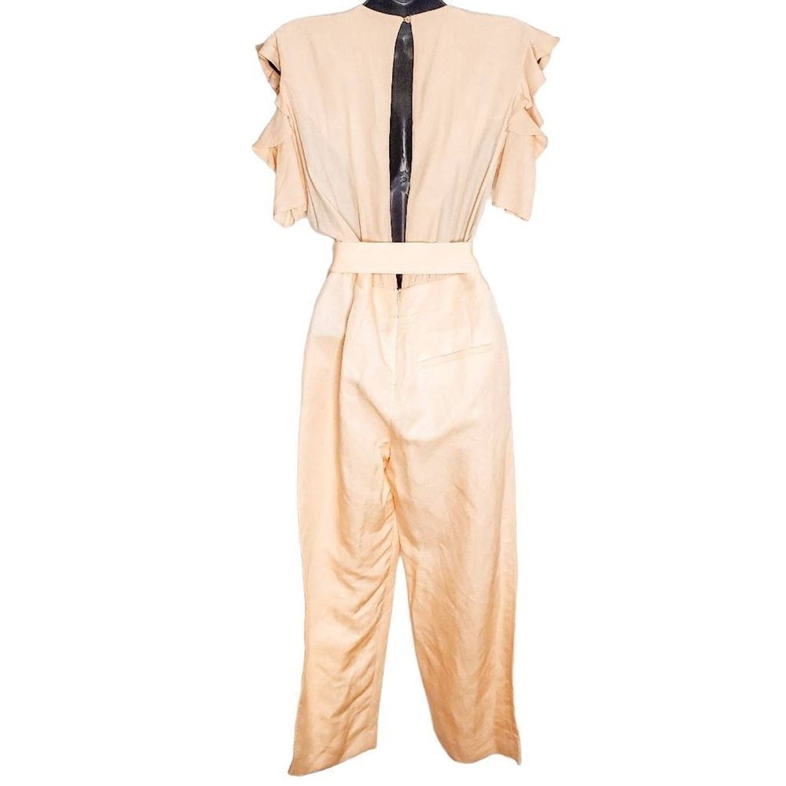 Maje 𝅺Maje Mandarin Peach Piruize Ruffled Jumpsuit Size 34 0 Size 25" / US 0 / IT 36 - 5 Thumbnail