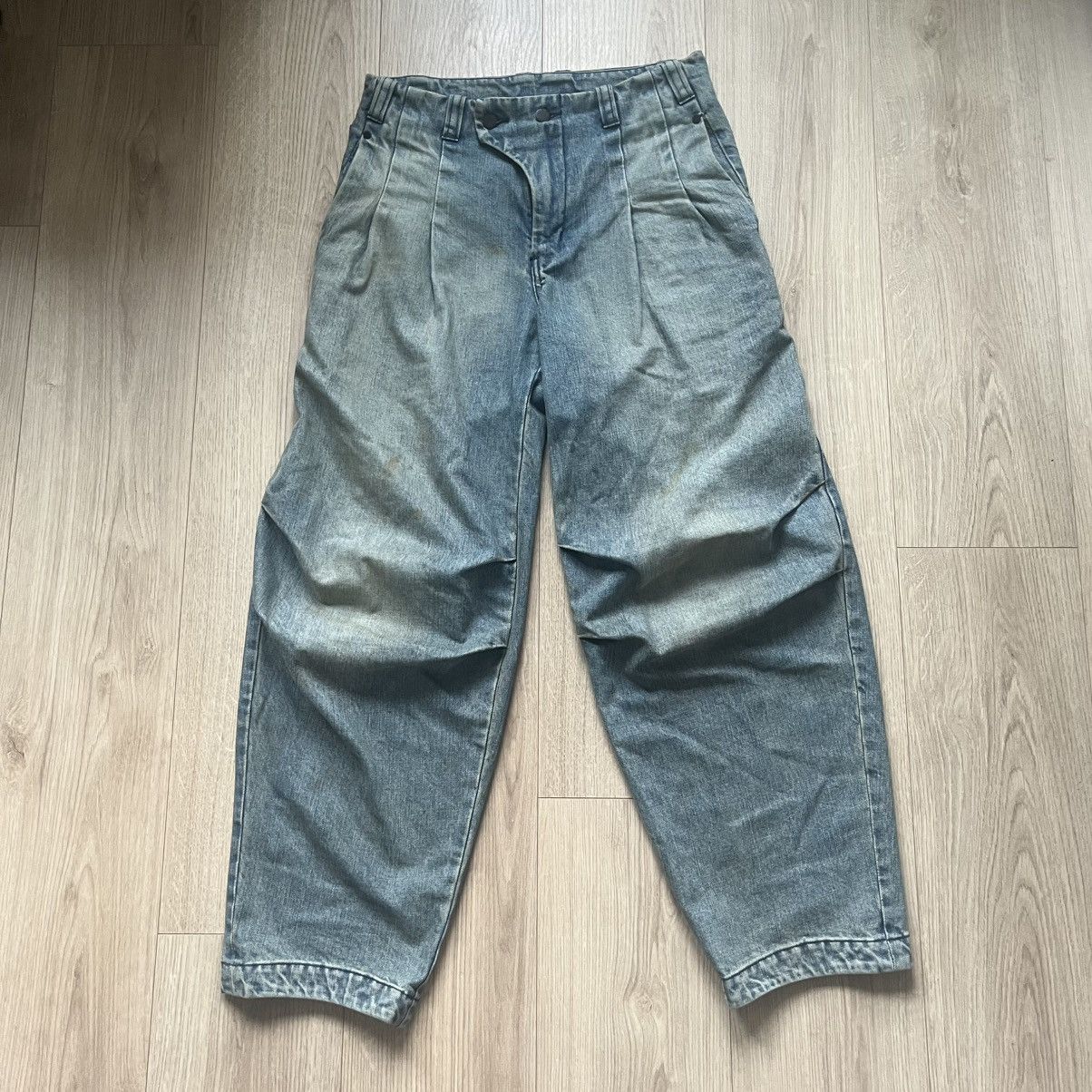 Devoa DEVOA FW24 Baggy Denim Trousers in a Washed Indigo | Grailed