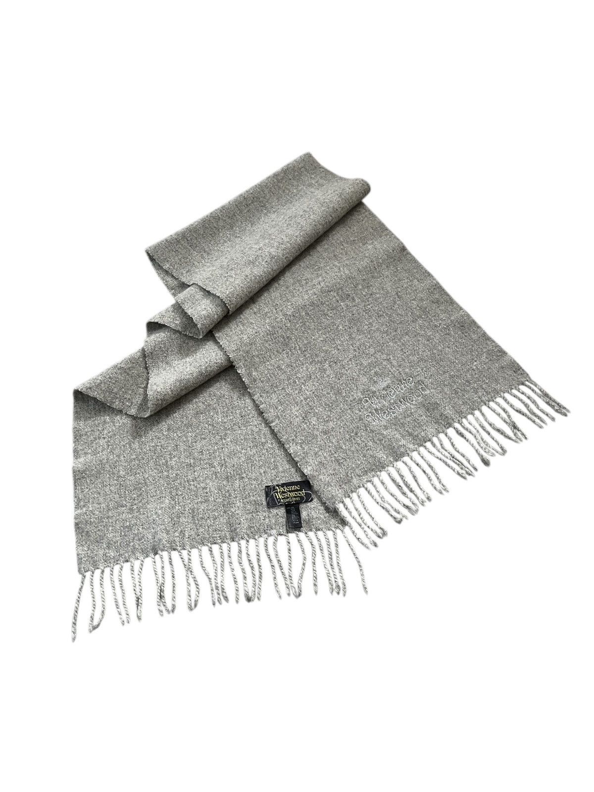 Vivienne Westwood Vintage Vivienne Westwood Embroidered Logo Wool Scarf Size ONE SIZE - 1 Thumbnail