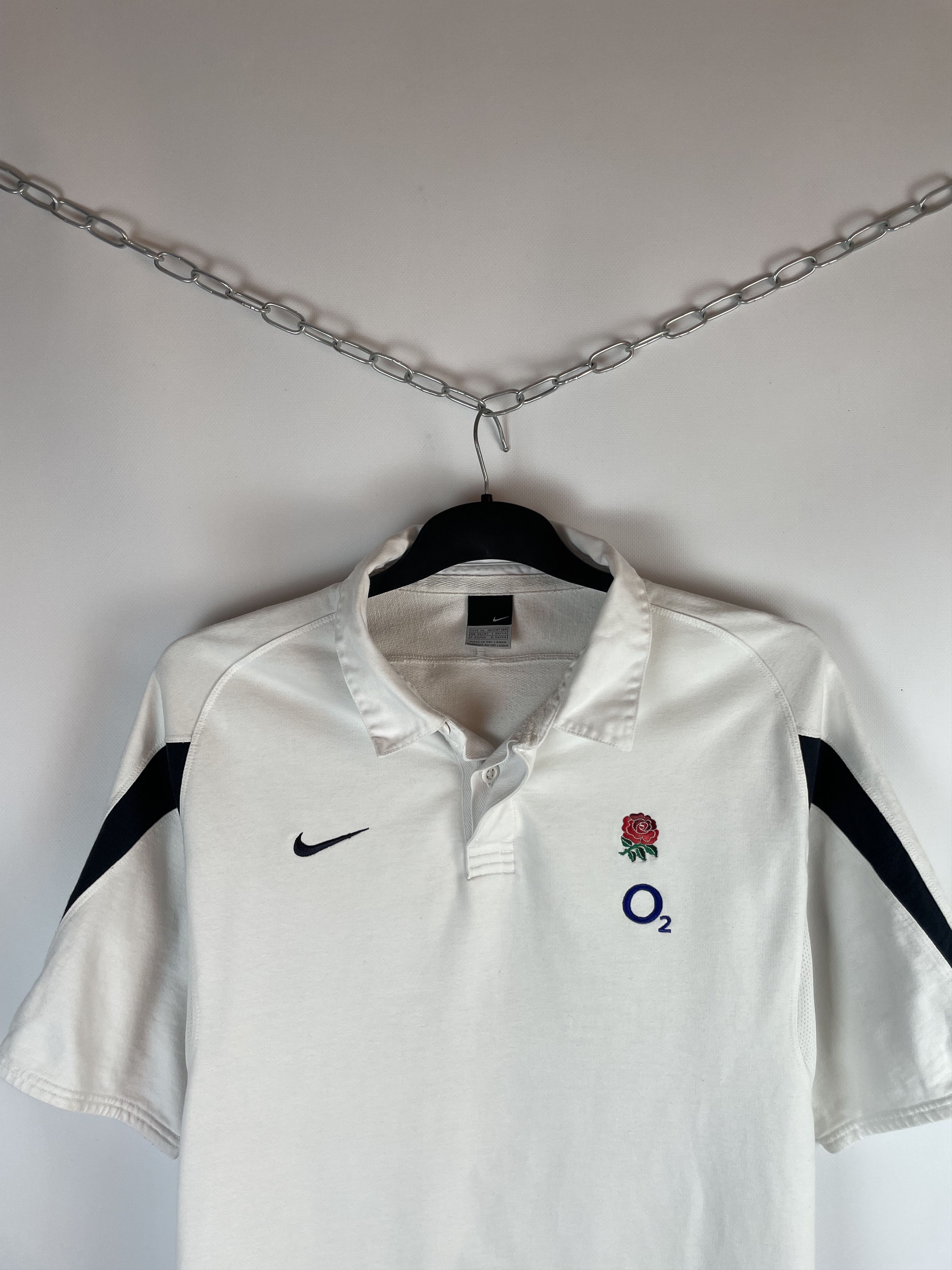 Nike × Vintage Nike England Rugby Polo tee jersey O2 Drill Shirt Size US XL / EU 56 / 4 - 3 Thumbnail