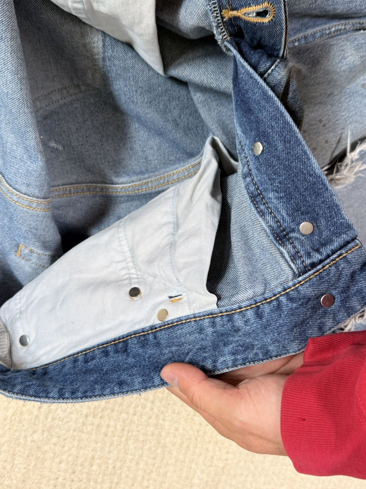 Balenciaga Balenciaga Organic Blue Japanese Denim Dirty Pale Blue Size US 34 / EU 50 - 15 Thumbnail