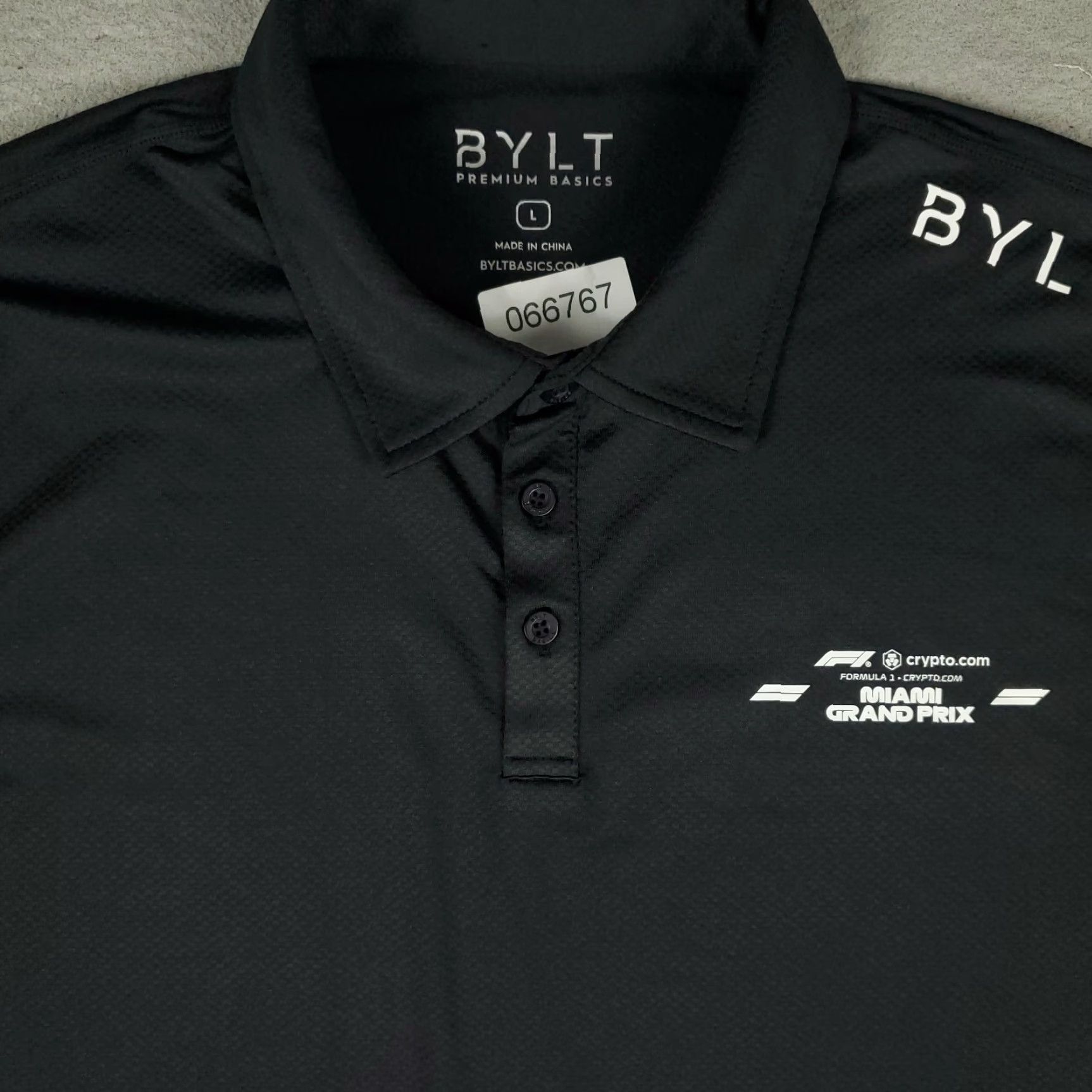 Vintage BYLT Polo Shirt Mens Large Black Miami Grand Prix Drop Short Sleeve Polo Size US L / EU 52-54 / 3 - 2 Thumbnail