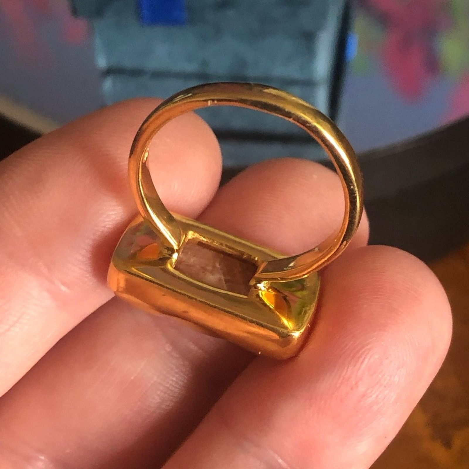 Jewelry Handcrafted 18kt 925 vermeil strawberry quartz ring 8.5 Size ONE SIZE - 8 Thumbnail