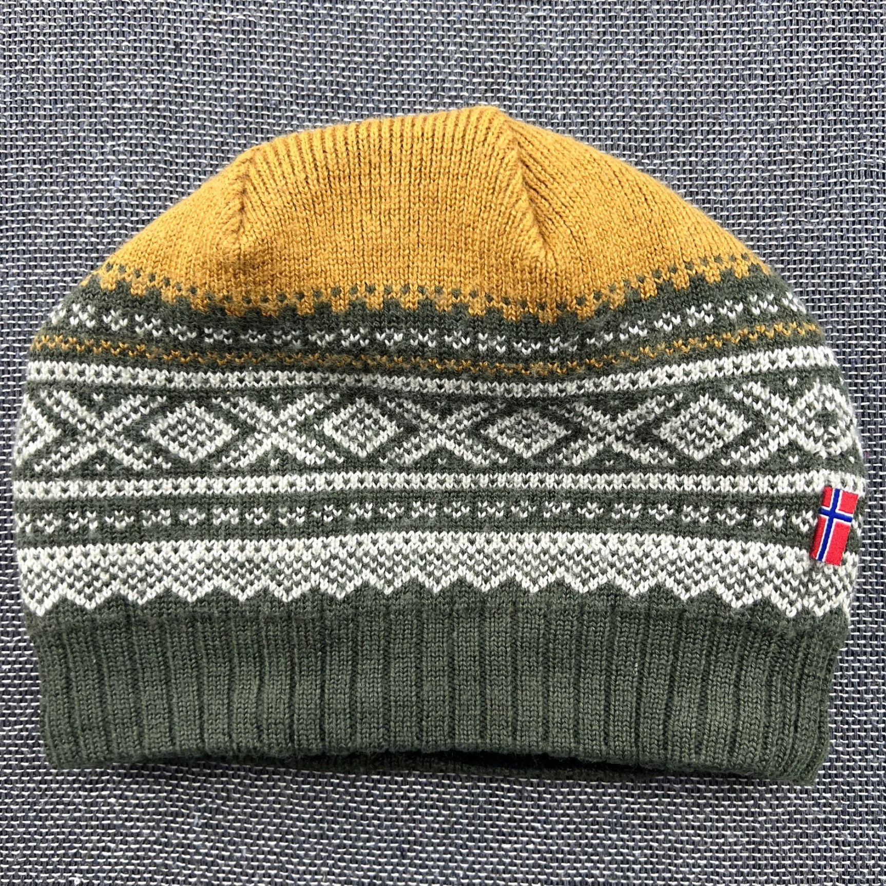 Vintage Marius of Norway Beanie Hat Size 56 S-M Fair Isle Knitted Wool Blend Knit Unisex Adults Green Wool Blend Beanie Mens Womens صنعت Size ONE SIZE - 2 Thumbnail