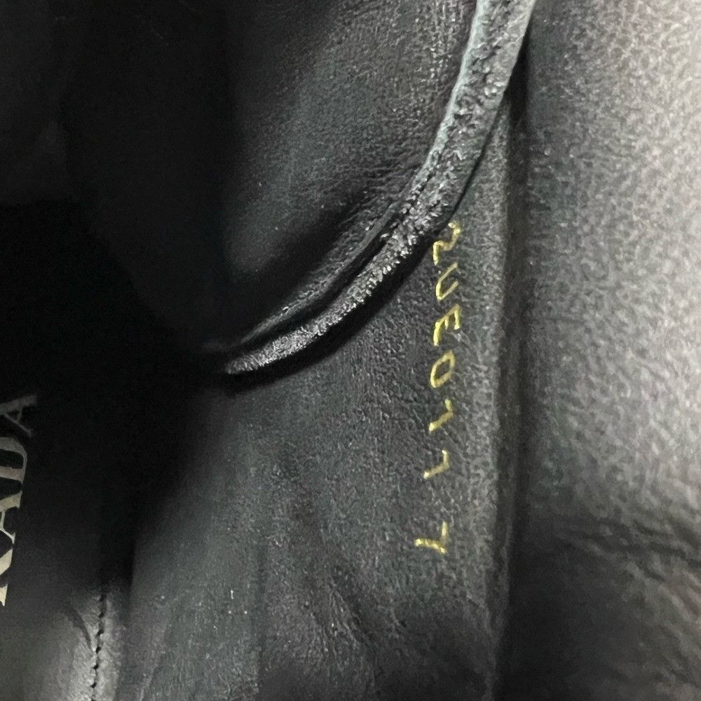 Prada Prada 40 Logo Leather & Nylon Lug-Sole Combat Boots Black Me Size US 8 / EU 41 - 11 Thumbnail