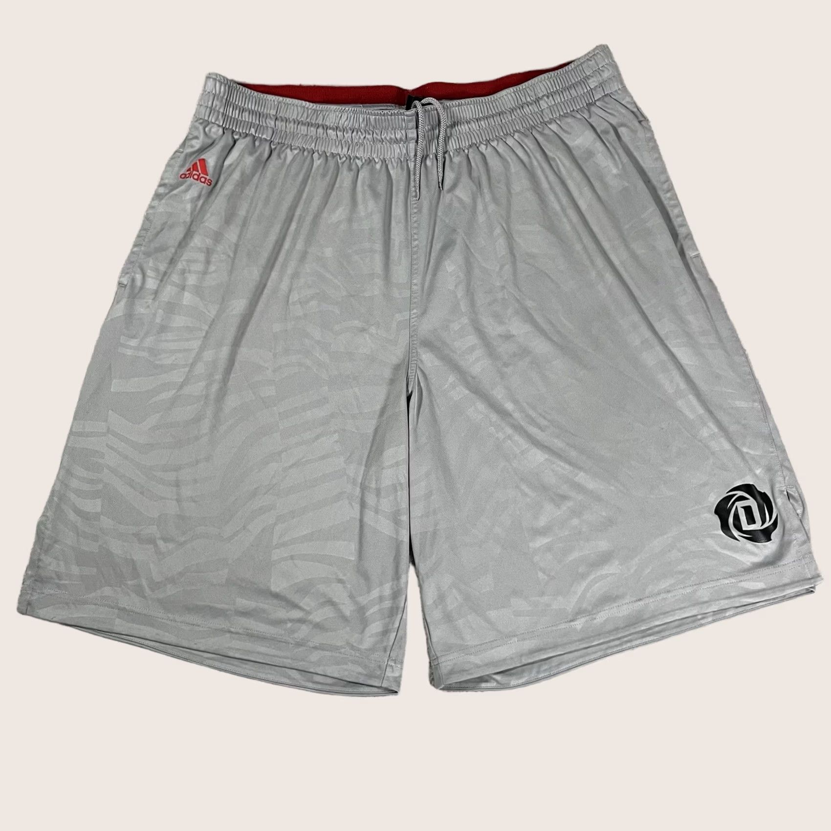 Adidas Adidas Shorts Mens 2XL Gray D Derrick Rose Basketball NBA Athletic Training Size US 39 - 1 Thumbnail