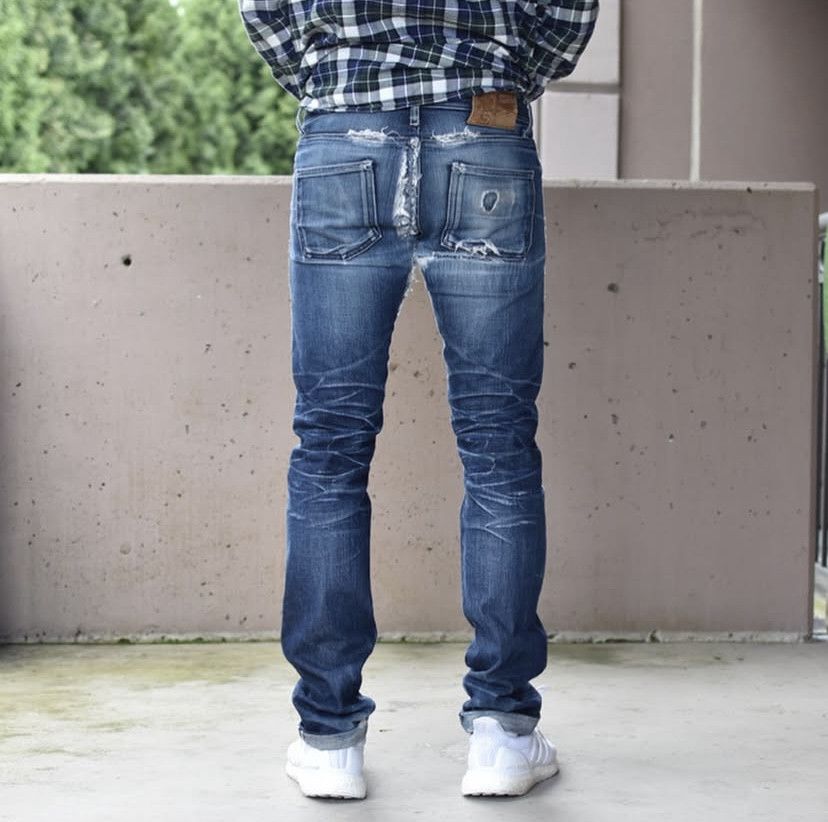 Naked & Famous Skinny Guy Broken Twill Selvedge Size US 31 - 5 Thumbnail