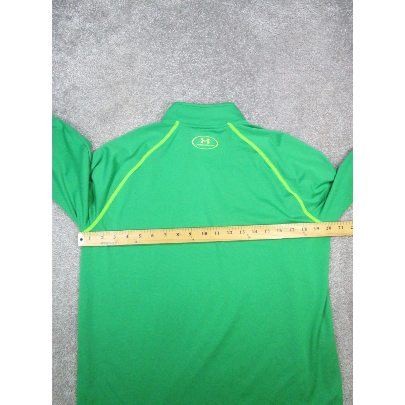 Under Armour Under Armour Sweater Mens M Green Yellow Golf Heatgear 1/4 Zip Mock Neck Long Sleeve Zip Pullover Storm Performance Winter Fall Sports Mens Size US M / EU 48-50 / 2 - 5 Thumbnail
