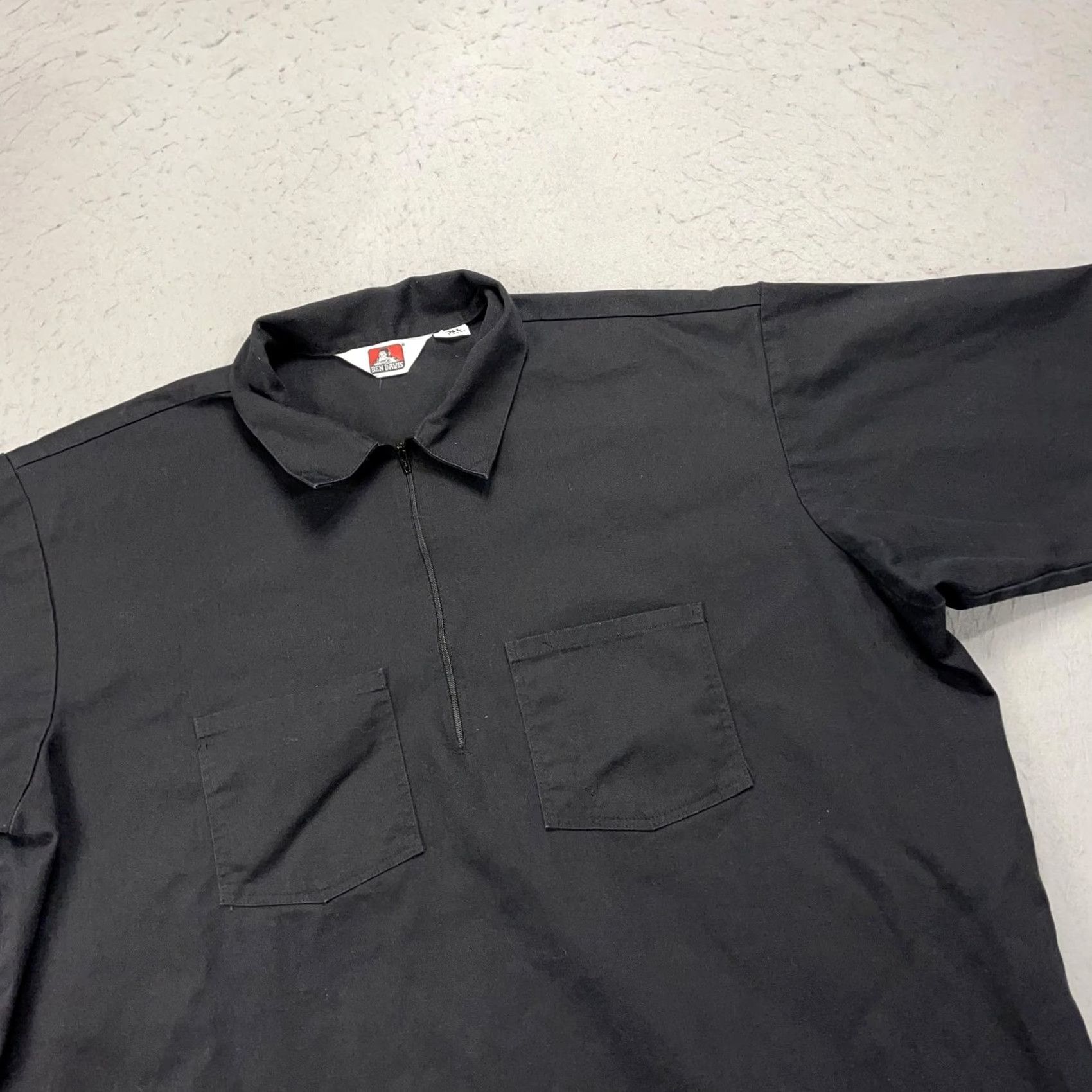 Ben Davis VINTAGE Ben Davis Polo Shirt Mens 3XL Black Workwear 1/4 Zip Pockets USA Chore Shirt Mens 3XL Black Polo Shirt Ben Davis Add Needed Size US XXL / EU 58 / 5 - 3 Thumbnail