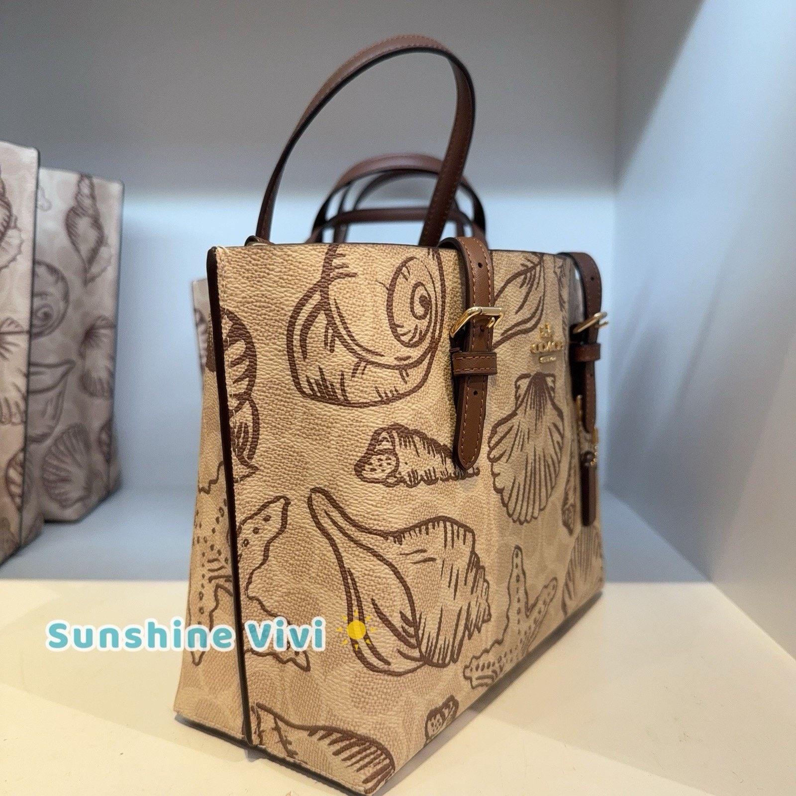 Coach NWT Coach Mollie Tote Bag 25 Signature Canvas Shell CBH63 Size ONE SIZE - 2 Thumbnail
