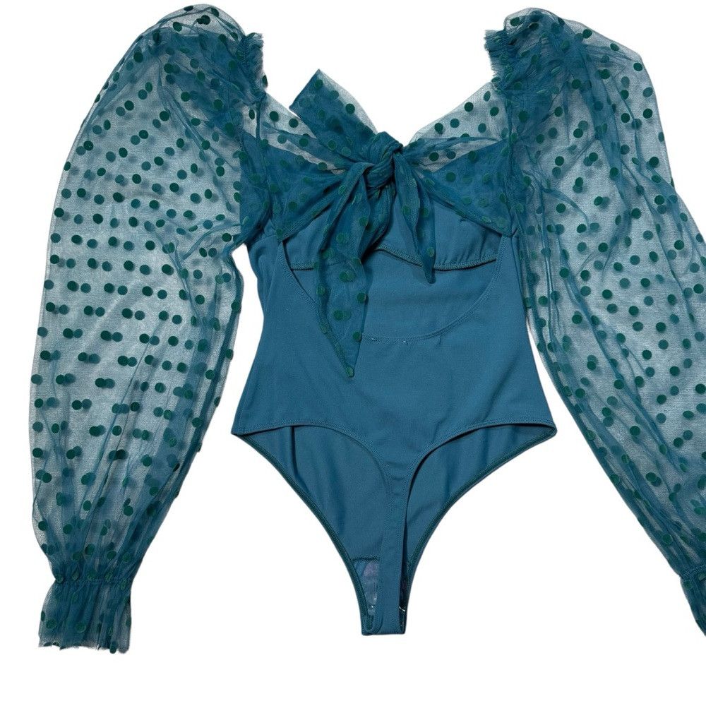 Free People NWT New Free People Molly At Midnight In Still Sea Bodysuit Size S / US 4 / IT 40 - 4 Thumbnail