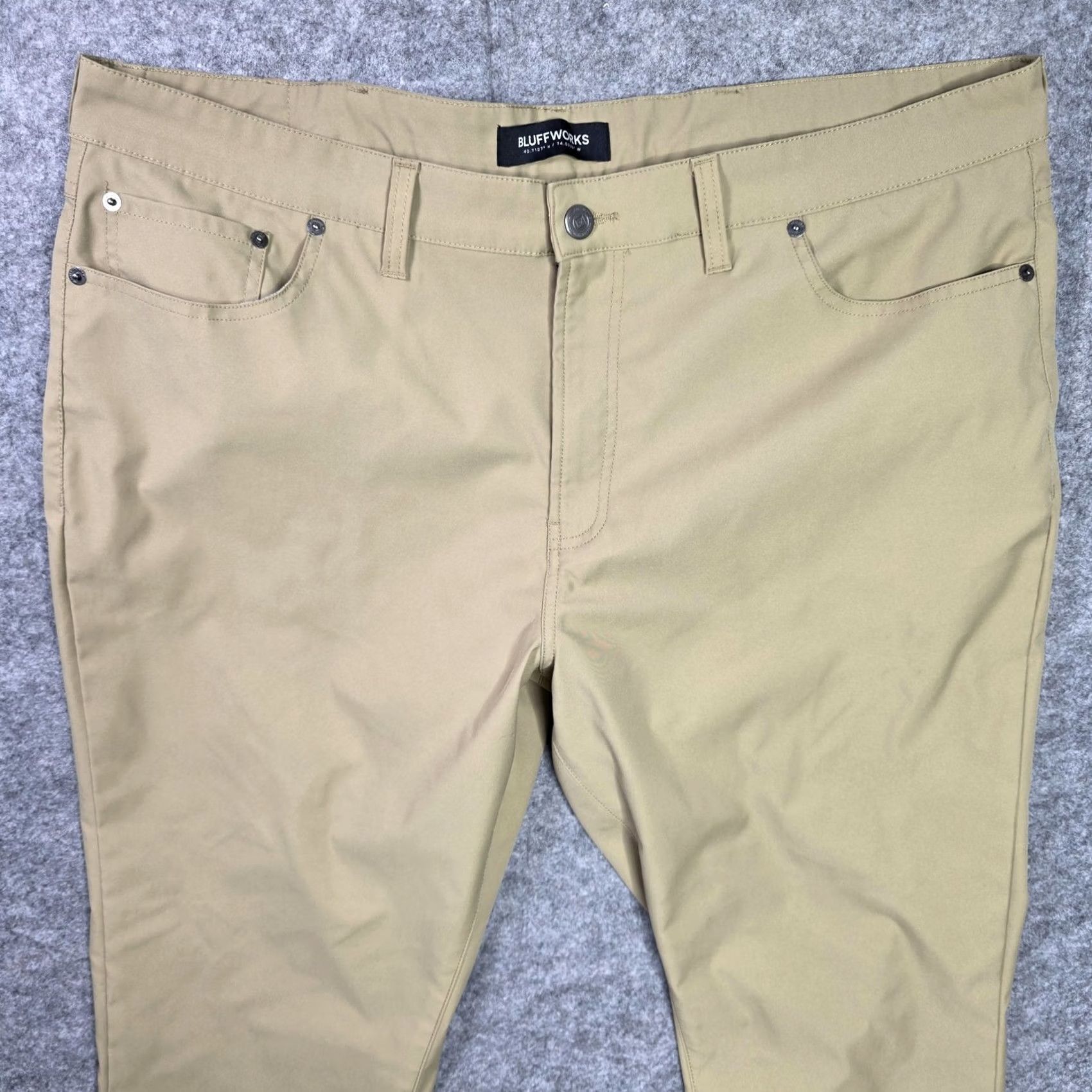 Vintage Bluffworks Ascender Pants Mens 40x30 Slim Fit Travel Chino Khaki Performance Size US 40 / EU 56 - 2 Thumbnail