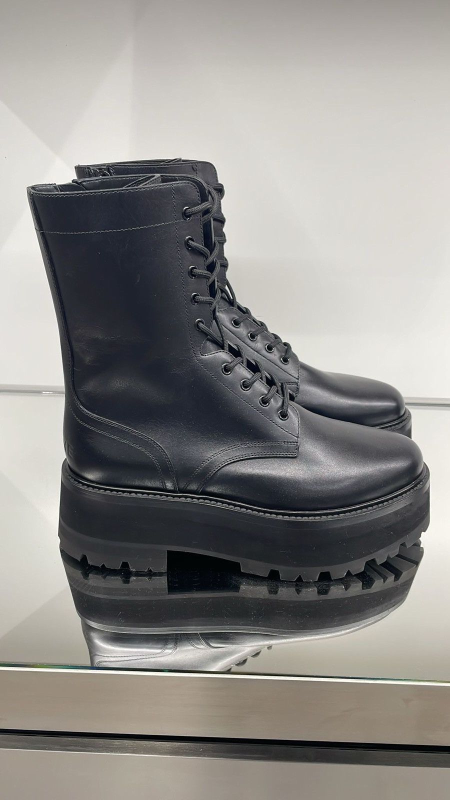 Celine Celine Leather Bulky Lace Up Boots Size US 11 / EU 44 - 2 Thumbnail