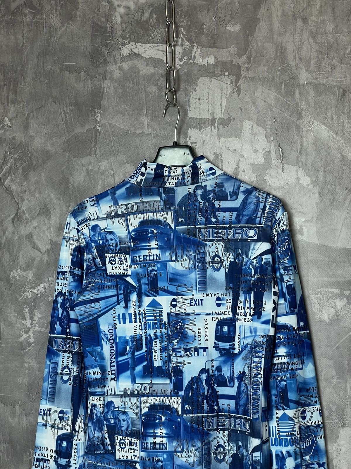 Affliction × Vintage Y2K abstract rhinestone overprint mesh top japan jpg style Size L / US 10 / IT 46 - 2 Thumbnail