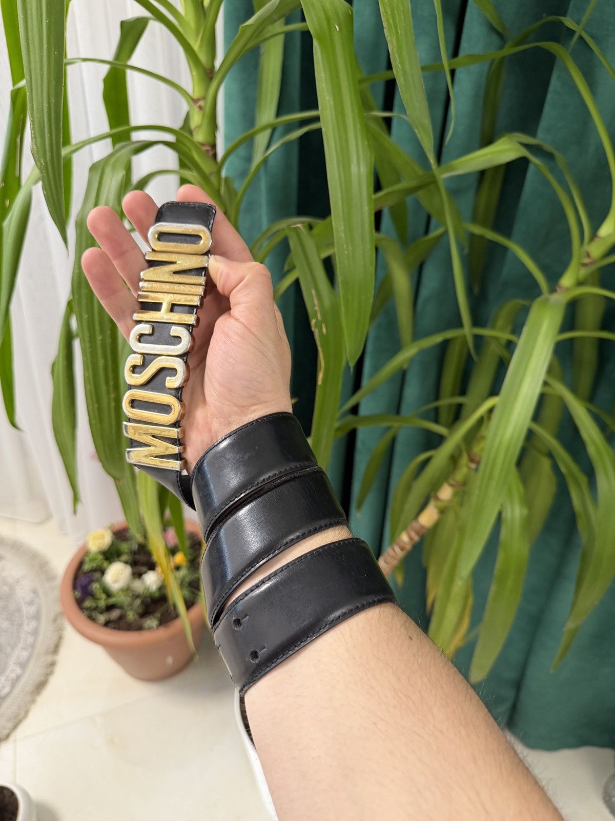 Moschino Black Moschino belt metal logo autentic Size 34 - 1 Thumbnail