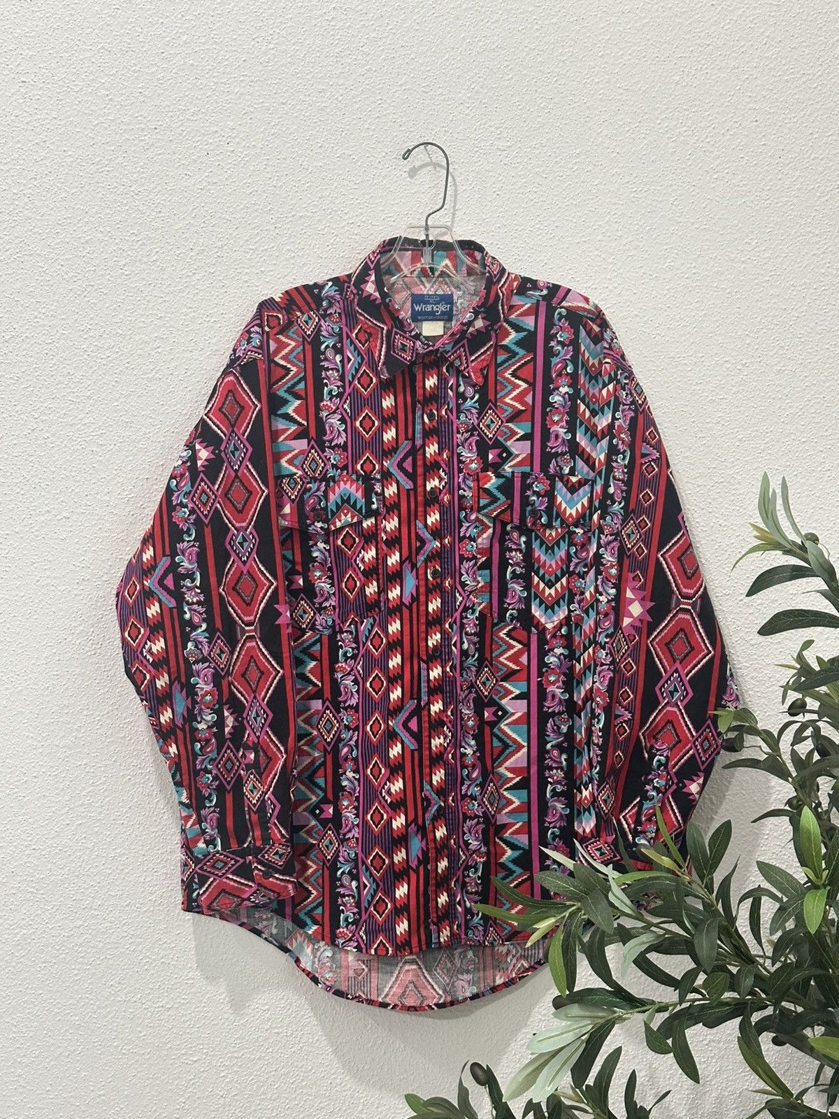 Wrangler Vintage 90s Wrangler Western Shirt Aztec Southwestern XL Size US XL / EU 56 / 4 - 1 Thumbnail
