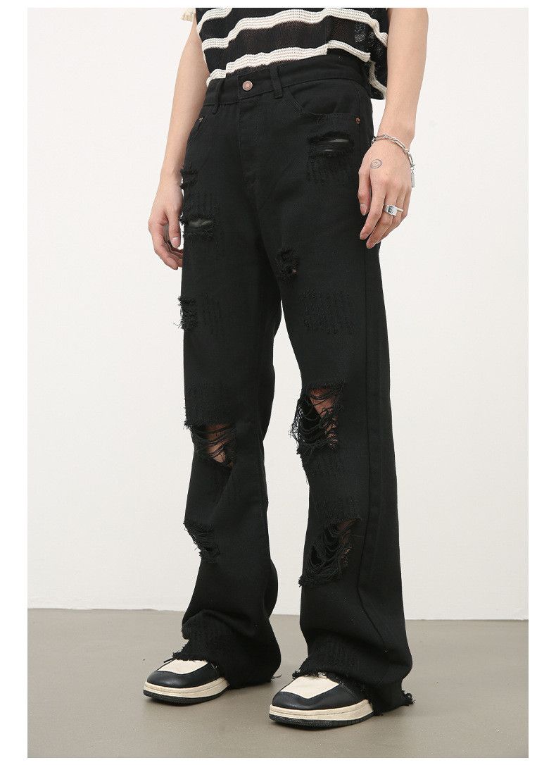 Japanese Brand × Jean Men's American straight high street flared ripped jeans Size US 32 / EU 48 - 4 Thumbnail