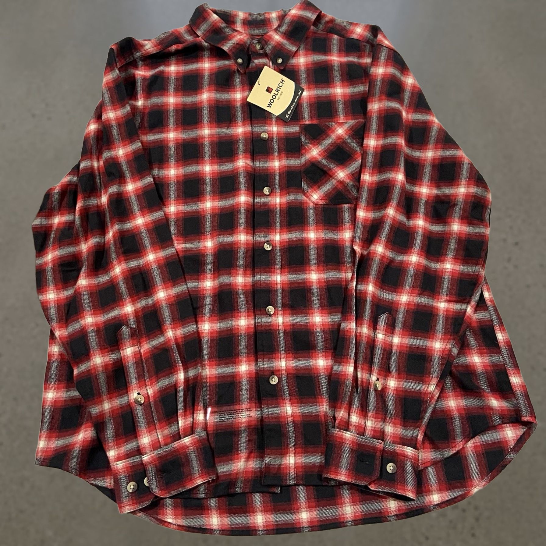 Vintage Woolrich Shirt Mens XL Red Plaid Long Sleeve Cotton Flannel Button-Up NWT Size US XL / EU 56 / 4 - 1 Thumbnail