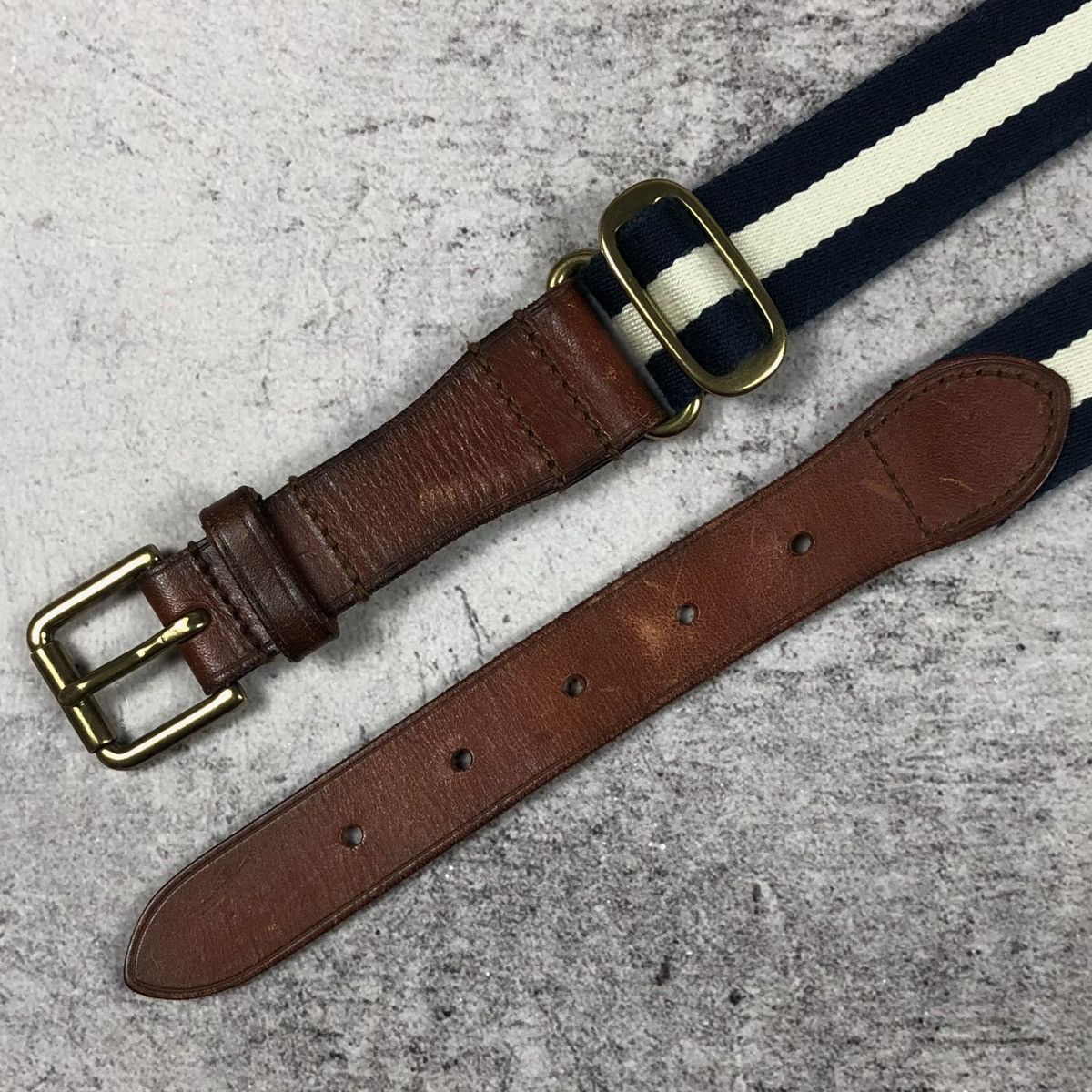 Polo Ralph Lauren Vintage 90s Polo Ralph Lauren Striped Leather Belt Size ONE SIZE - 11 Thumbnail