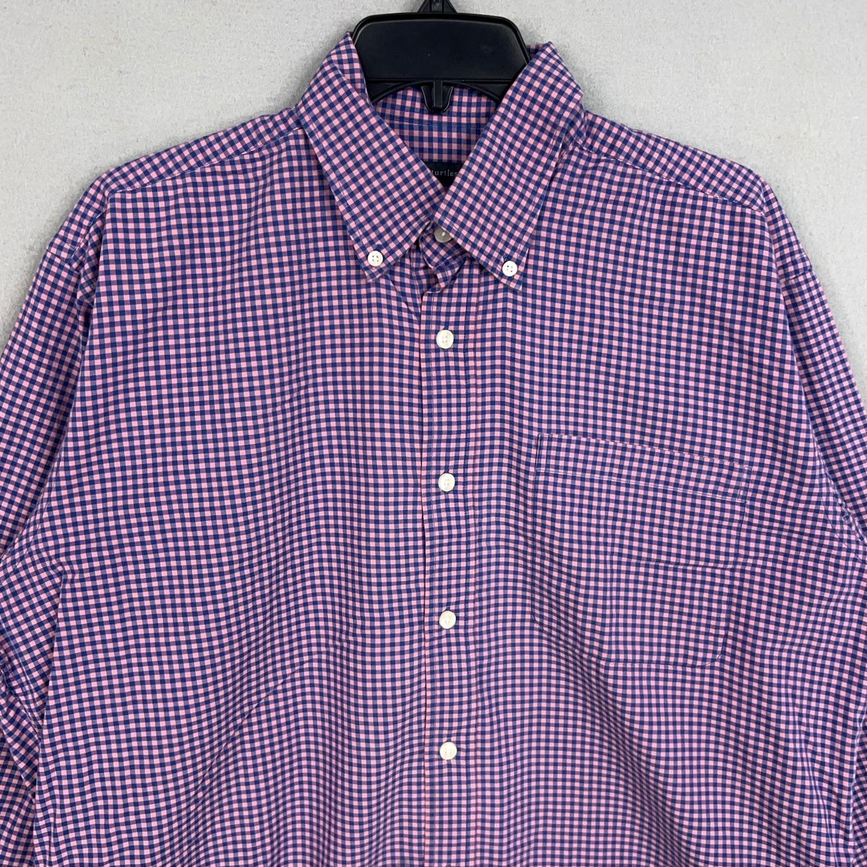 Pinko Turtleson Shirt Mens Large Pink Blue Gingham Button-Down Collar Long Sleeve Shirt Size US L / EU 52-54 / 3 - 2 Thumbnail