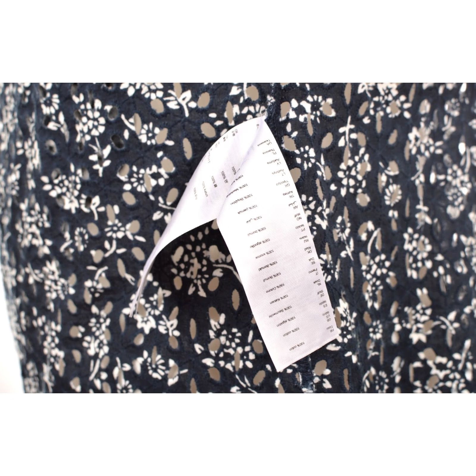 Maje Maje Blouse Top Shirt Women 2 Blue Cotton Eyelet Floral Embroidered Nuit E16LUIGY Nuit 100% Cotton Womens Size XS / US 0-2 / IT 36-38 - 8 Thumbnail