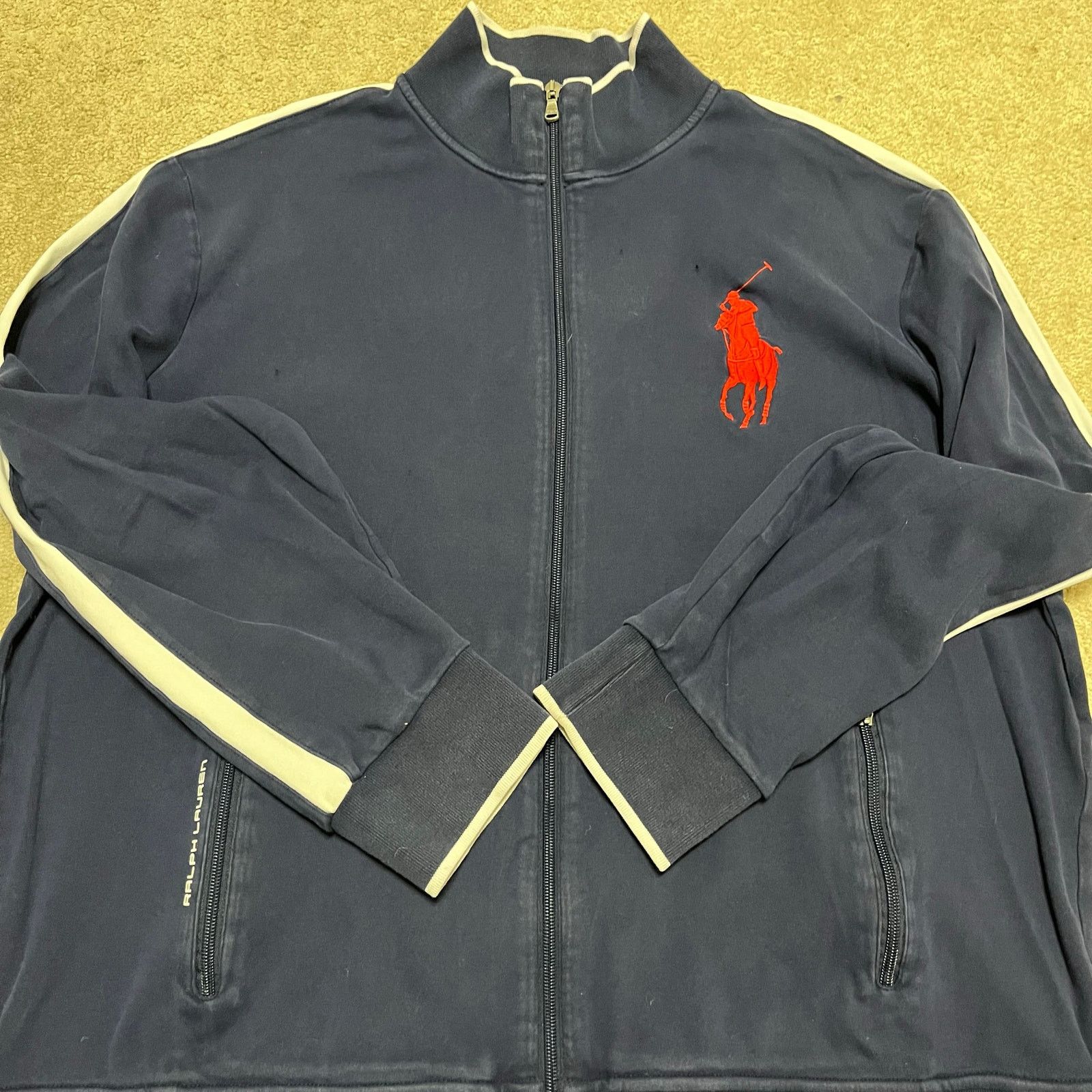Polo Ralph Lauren Polo Ralph Lauren Red Bug Pony Navy Full Zip Track Jacket XL Size US XL / EU 56 / 4 - 1 Thumbnail
