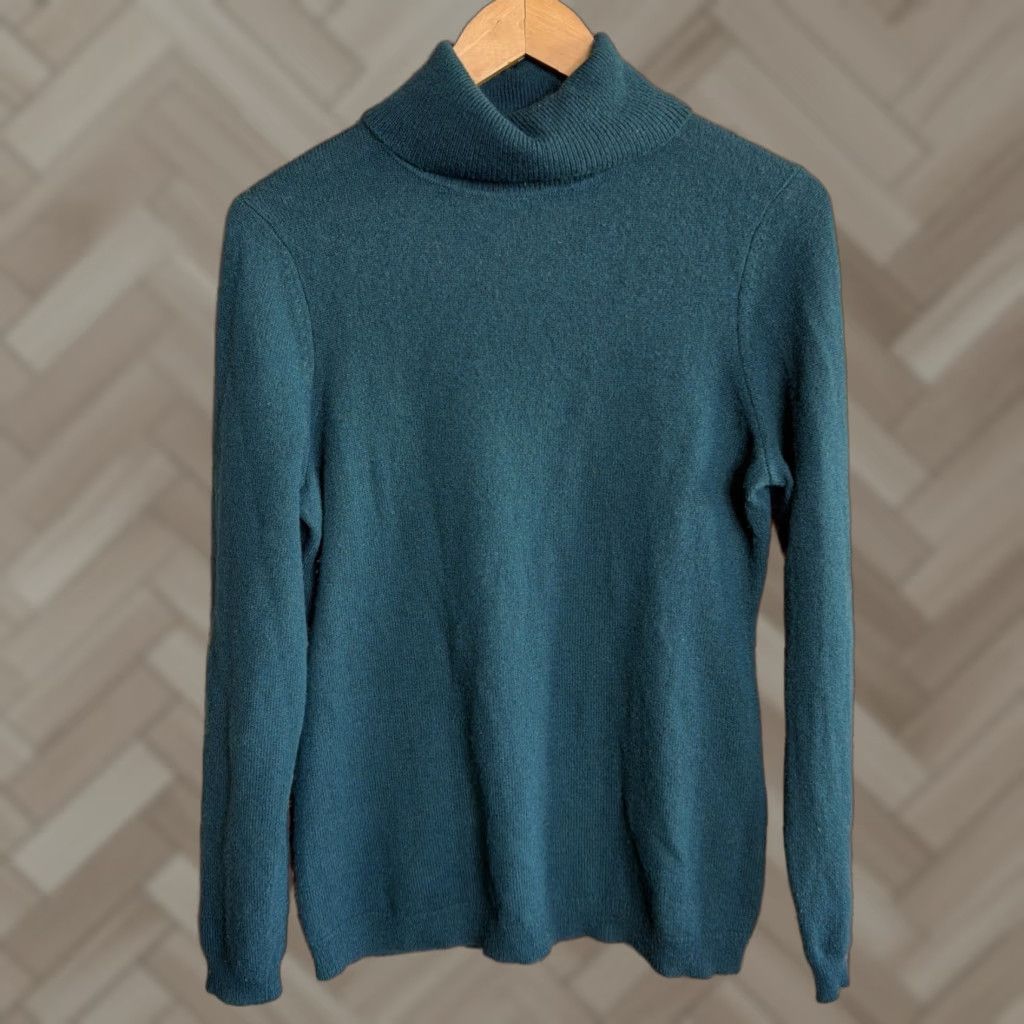 Charter Club Charter Club Womens Turtleneck Sweater M Green 100% Cashmere Luxury Pullover Size M / US 6-8 / IT 42-44 - 1 Thumbnail