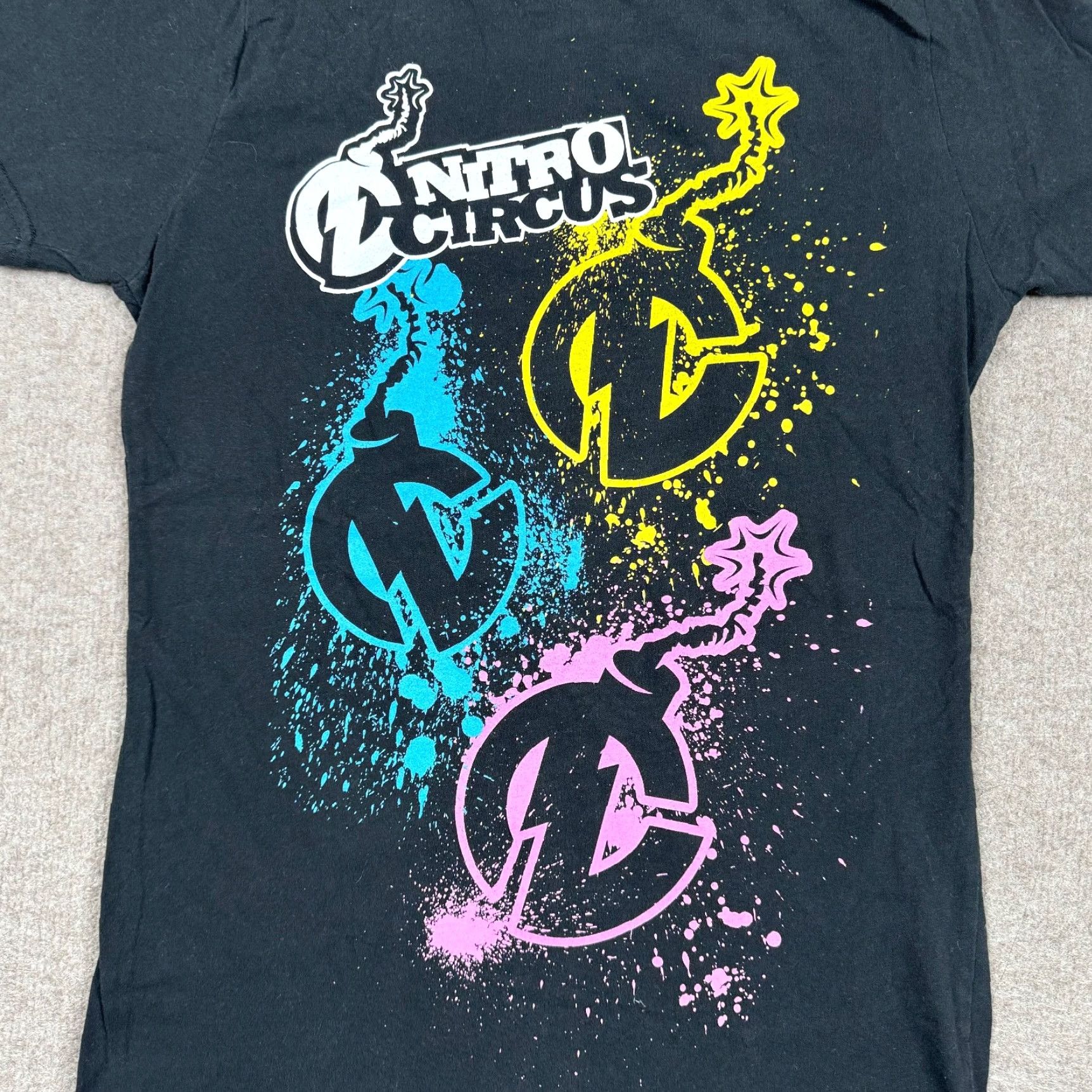 Vintage Nitro Circus T Shirt Teens XL Black Slim Crew Neck Womens/Girls Shirt Size XL / US 12-14 / IT 48-50 - 3 Thumbnail