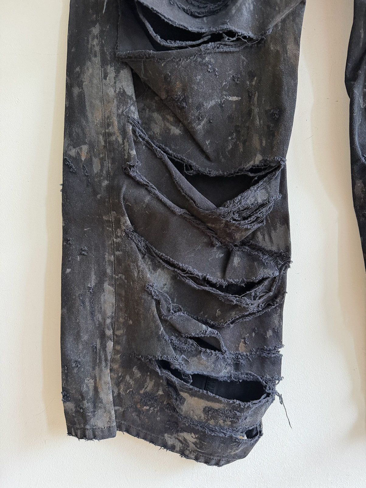 Balenciaga New Mud Show Super Destroyed Black Denim Jeans (M) Size US 34 / EU 50 - 10 Thumbnail