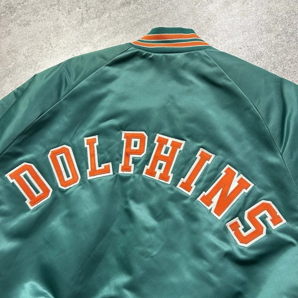Chalk Line × NFL × Vintage MIAMI DOLPHINS CHALK LINE SATIN JACKET BOMBER SPELL OUT Size US M / EU 48-50 / 2 - 3 Thumbnail