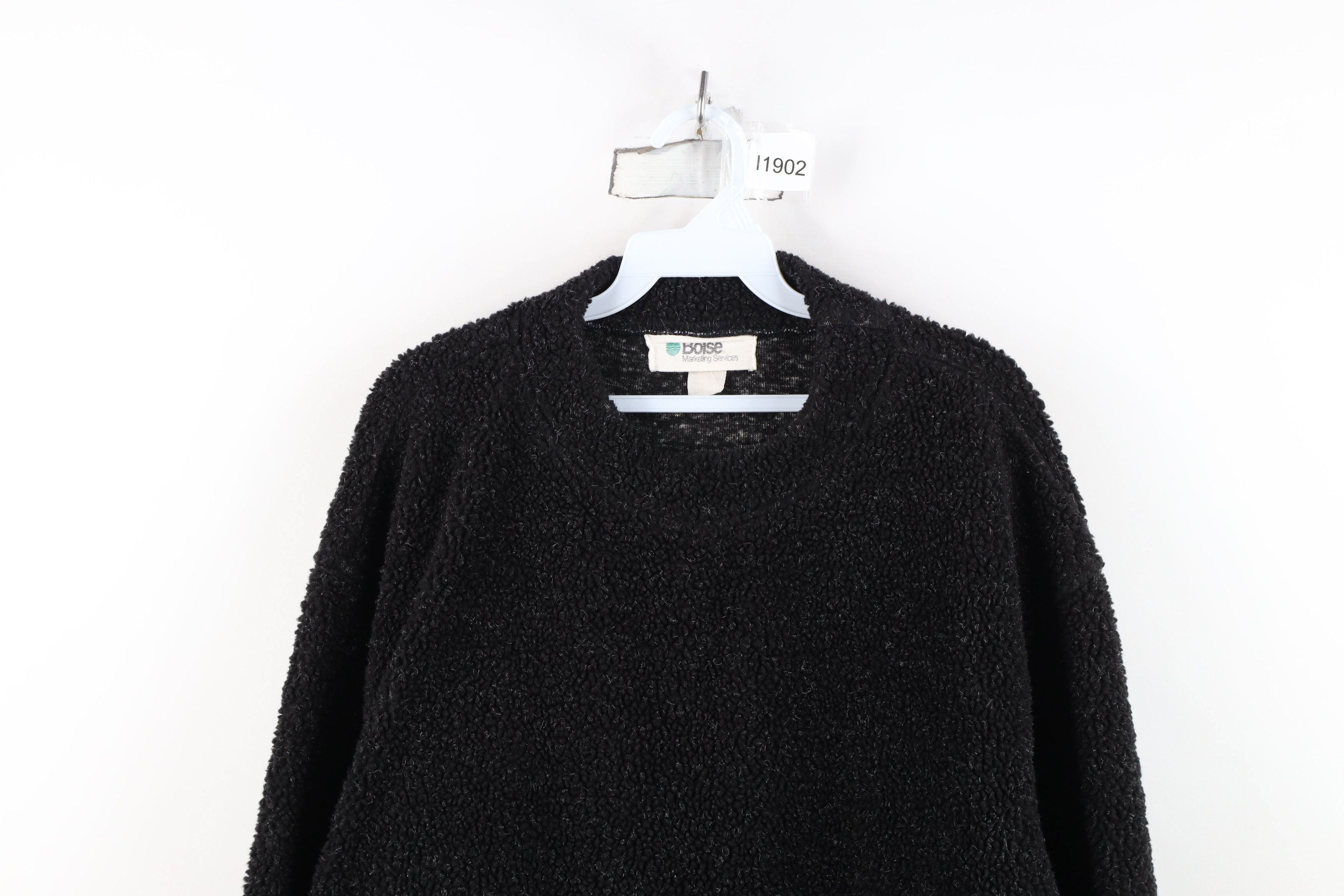 Vintage Vintage 90s Streetwear Deep Pile Fleece Chunky Sweater Black Size US XXL / EU 58 / 5 - 2 Thumbnail