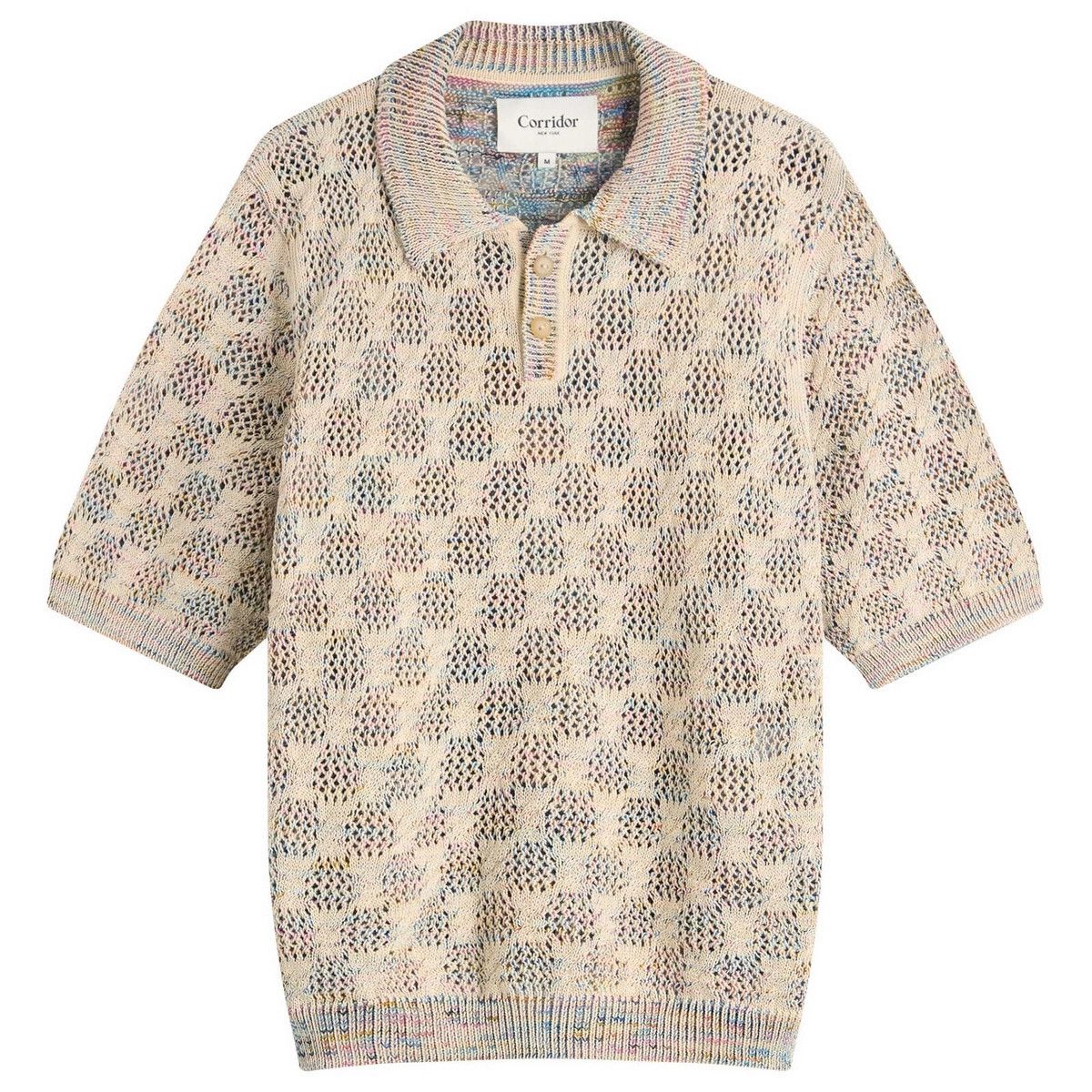 Corridor Rainbow Space-Dye Cable Knit Polo Size US M / EU 48-50 / 2 - 1 Thumbnail