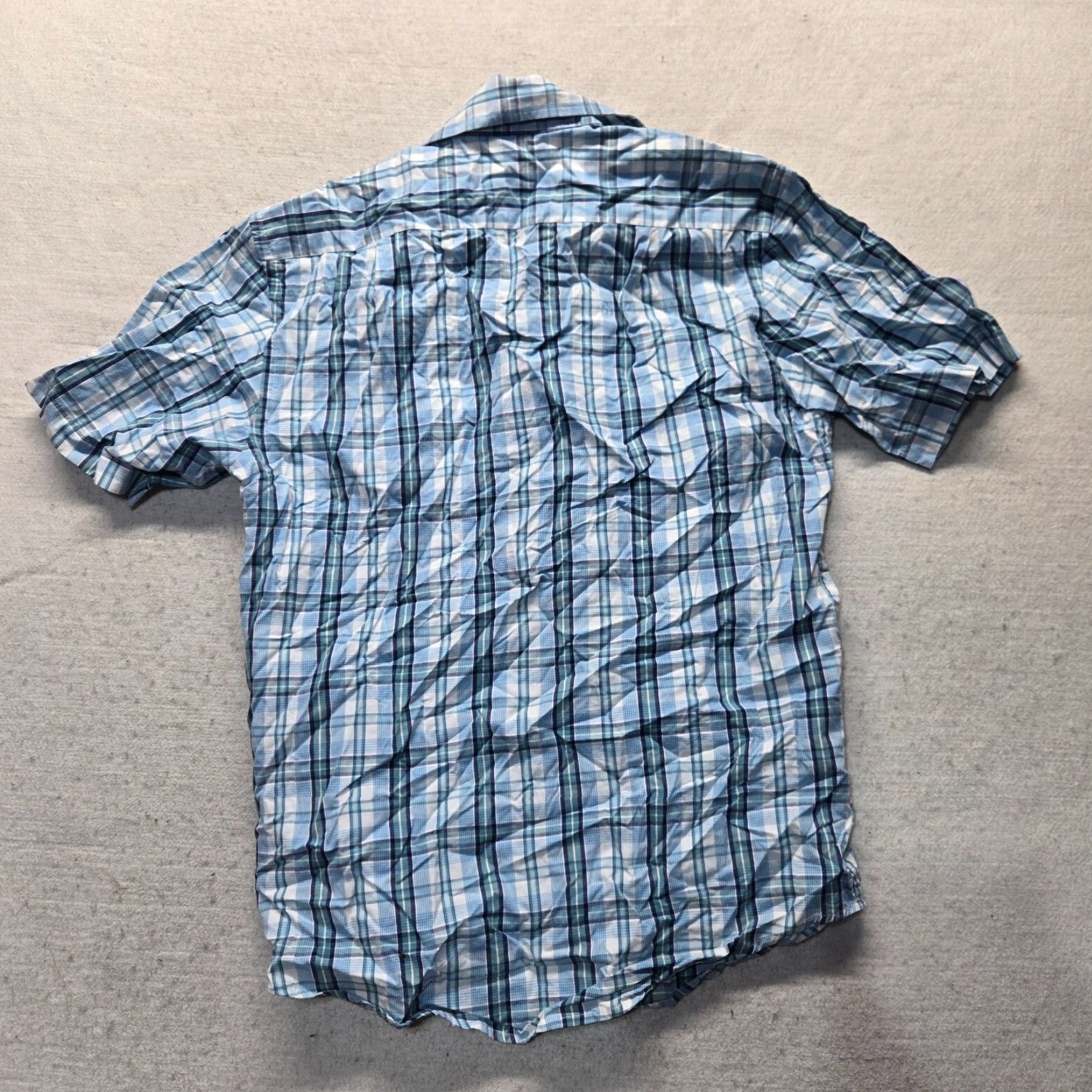 Izod IZOD Shirt Short Sleeve Button-Up Adult Men S Blue Plaid 100% Cotton Summer Mens Size US S / EU 44-46 / 1 - 6 Thumbnail