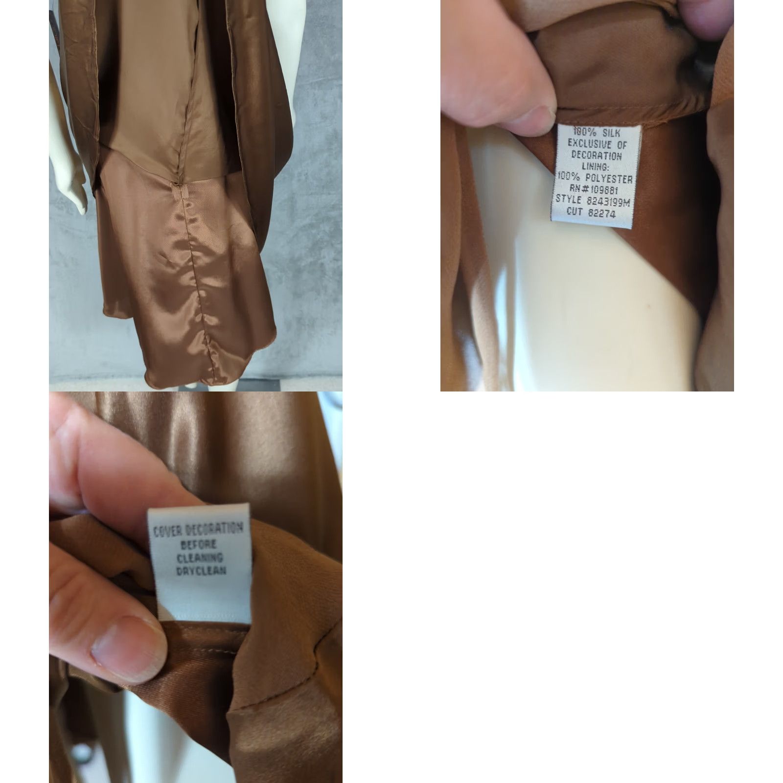 Vintage VINTAGE Donna Ricco dress Halter Knee Length Silk Brown Beaded Zipper Womens 12 Size XL / US 12-14 / IT 48-50 - 10 Thumbnail