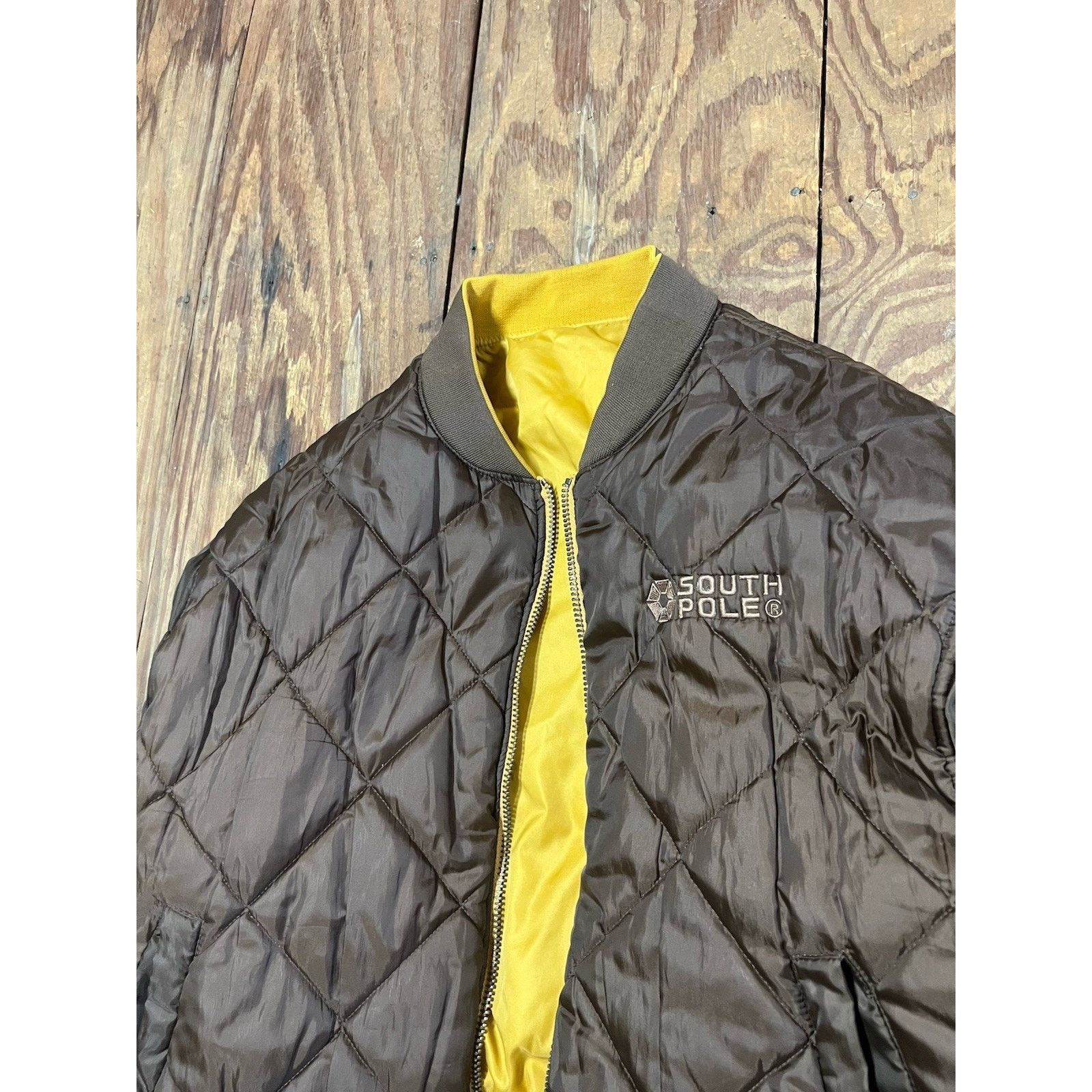 Southpole VTG Southpole Reversible Bomber /Puffer Jacket Brown/ Yellow Size US XXL / EU 58 / 5 - 6 Thumbnail