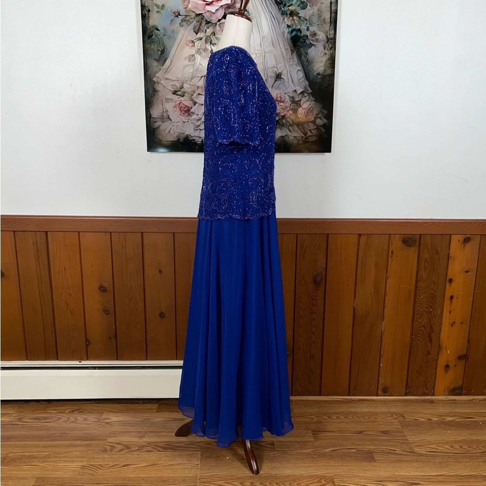 Vintage Vintage 1980s Brilliante Beaded Mother of the Bride Dress! Size M / US 6-8 / IT 42-44 - 4 Thumbnail