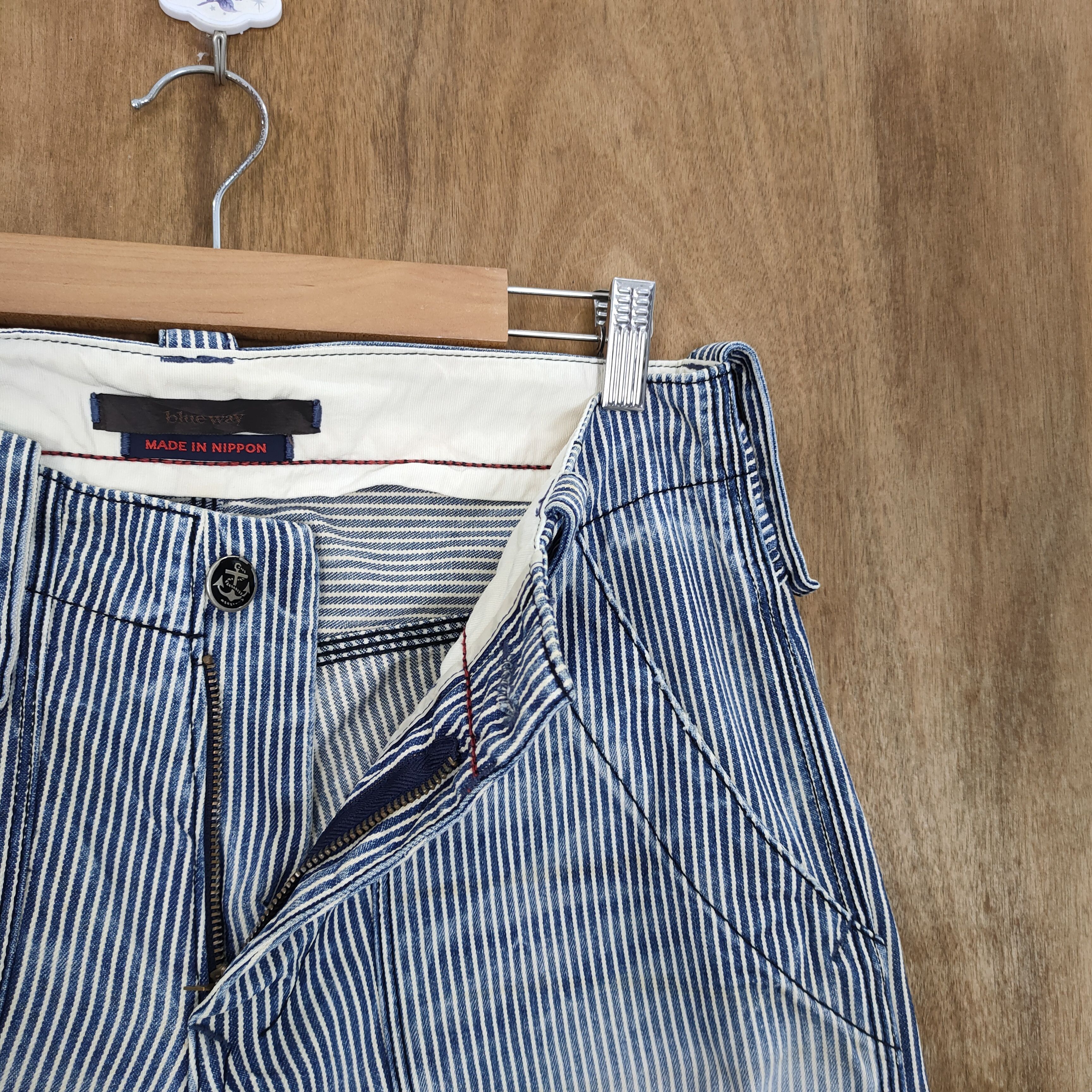 Solid and Striped VINTAGE MADE IN NIPPON FADED HICKORY STRIPE BUSH PANTS Size US 30 / EU 46 - 14 Thumbnail